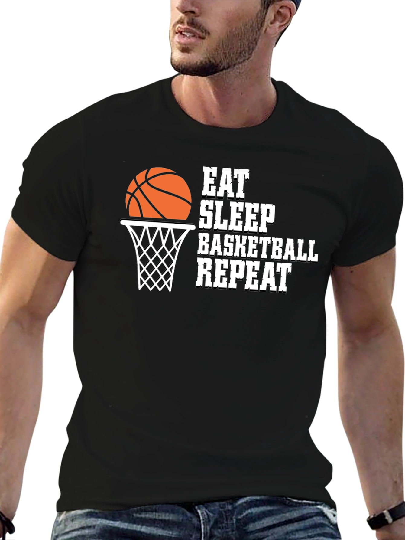 Camiseta Hombre Baloncesto - Come Duerme Baloncesto Repite