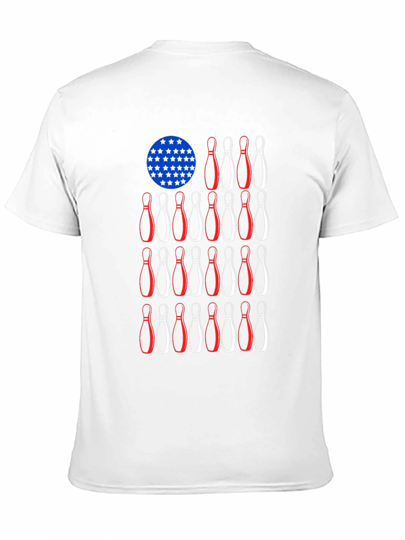 Camiseta Negra Bolos Estilo Bandera Americana