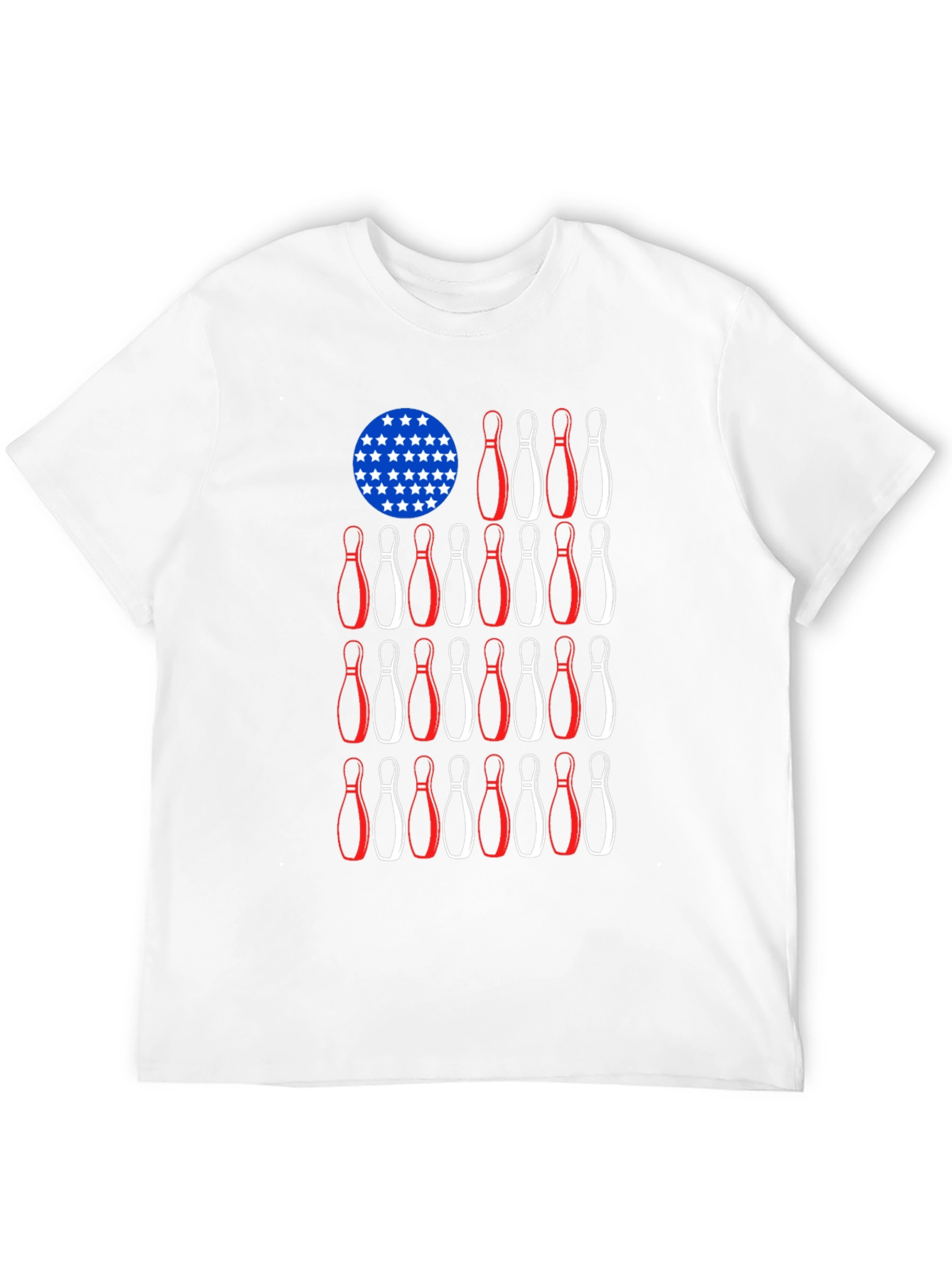 Camiseta Negra Bolos Estilo Bandera Americana