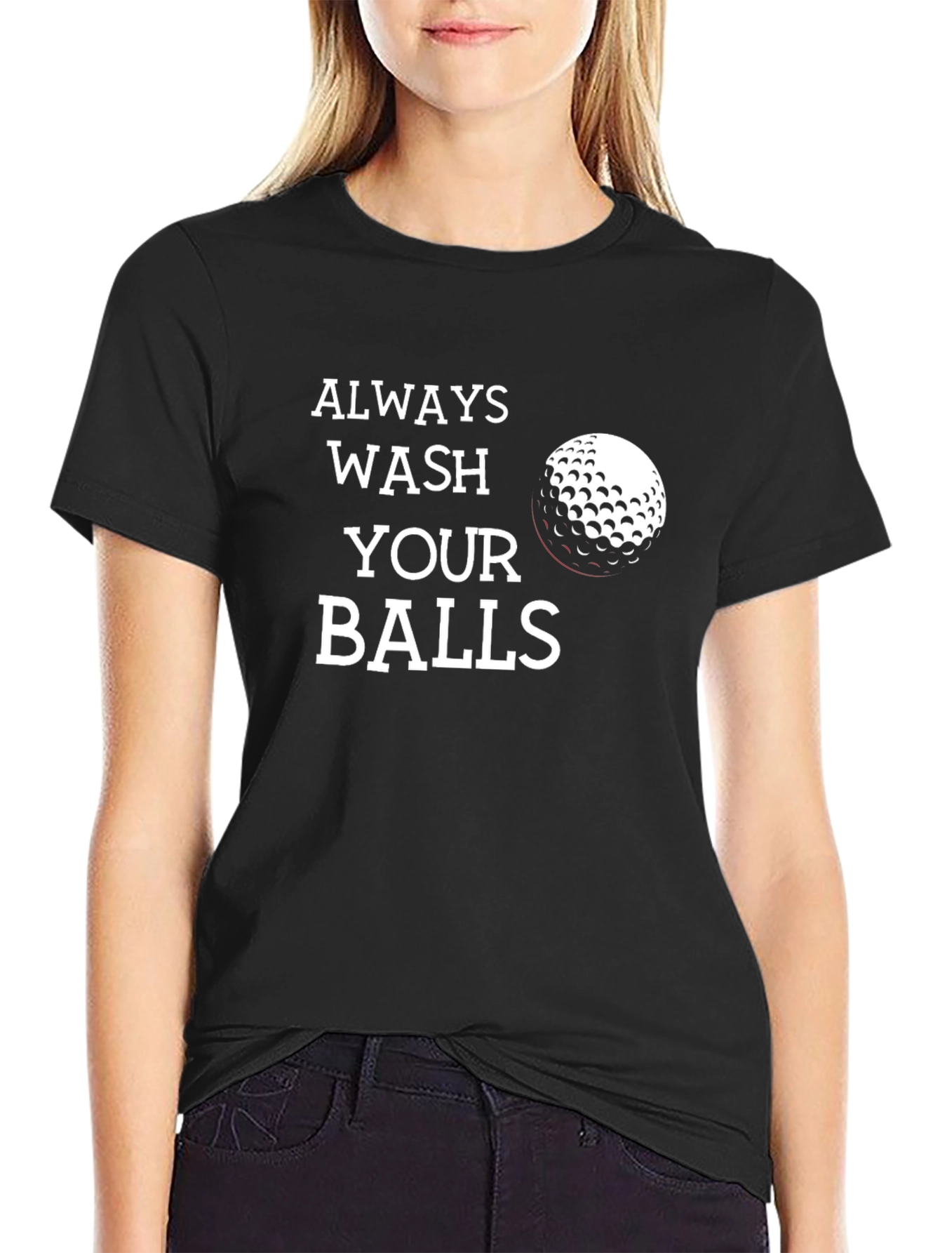 Camiseta Negra Always Wash Your Balls Golf