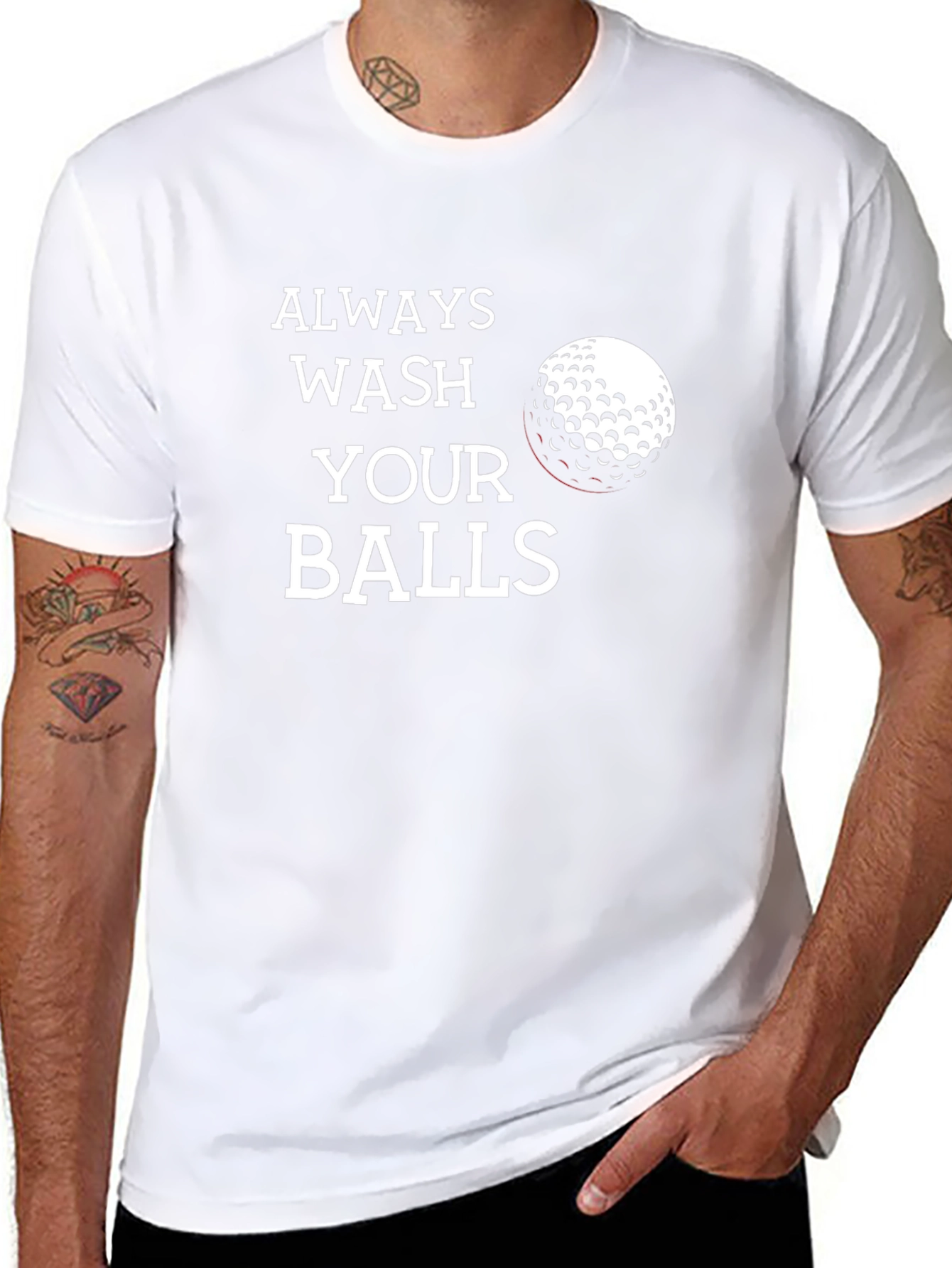Camiseta Negra Always Wash Your Balls Golf