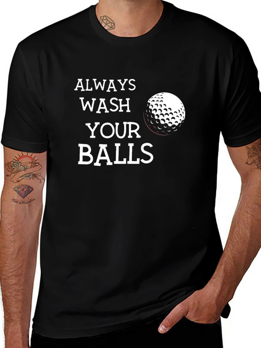 Camiseta Negra Always Wash Your Balls Golf