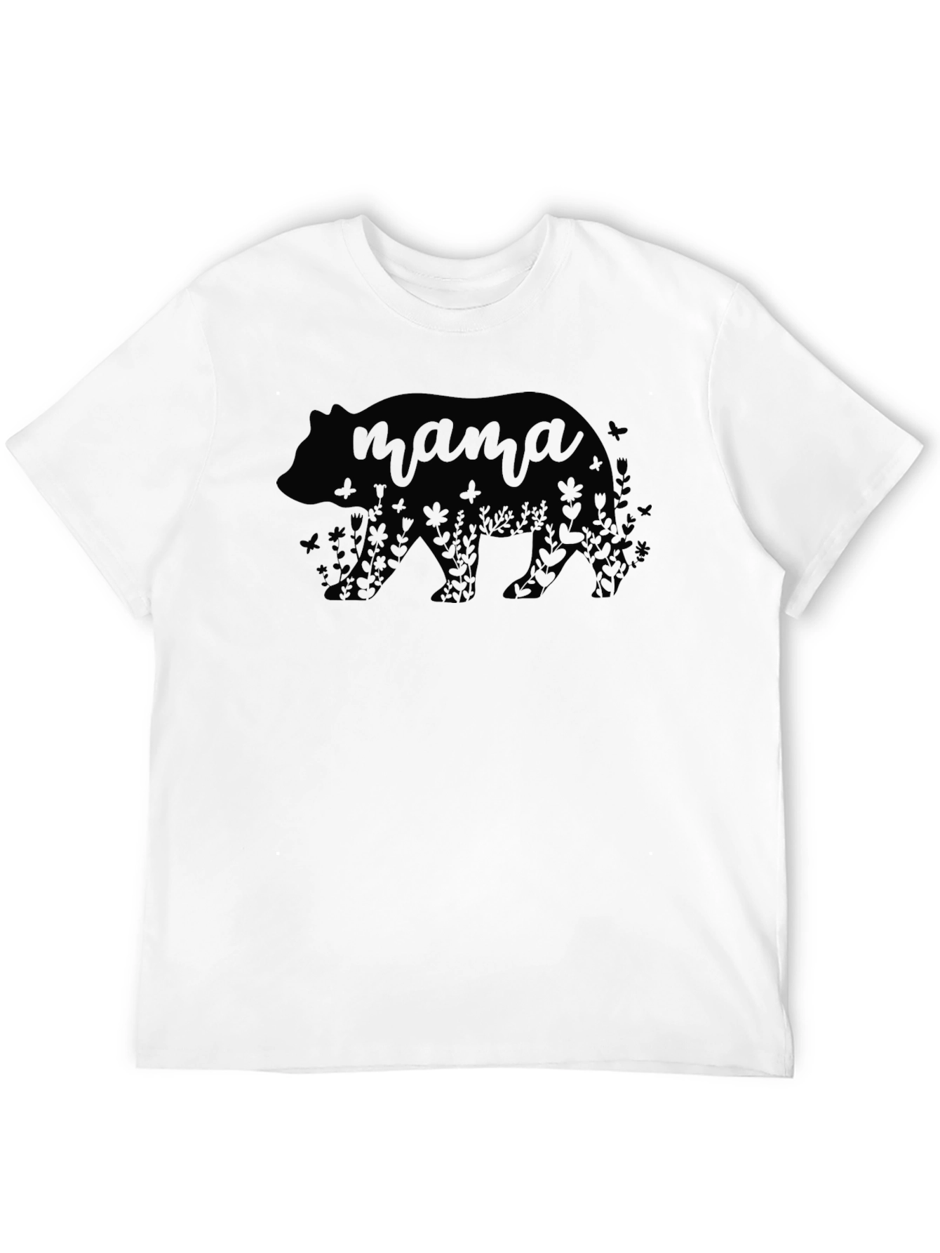 Camiseta Oso Mama Floral Negra