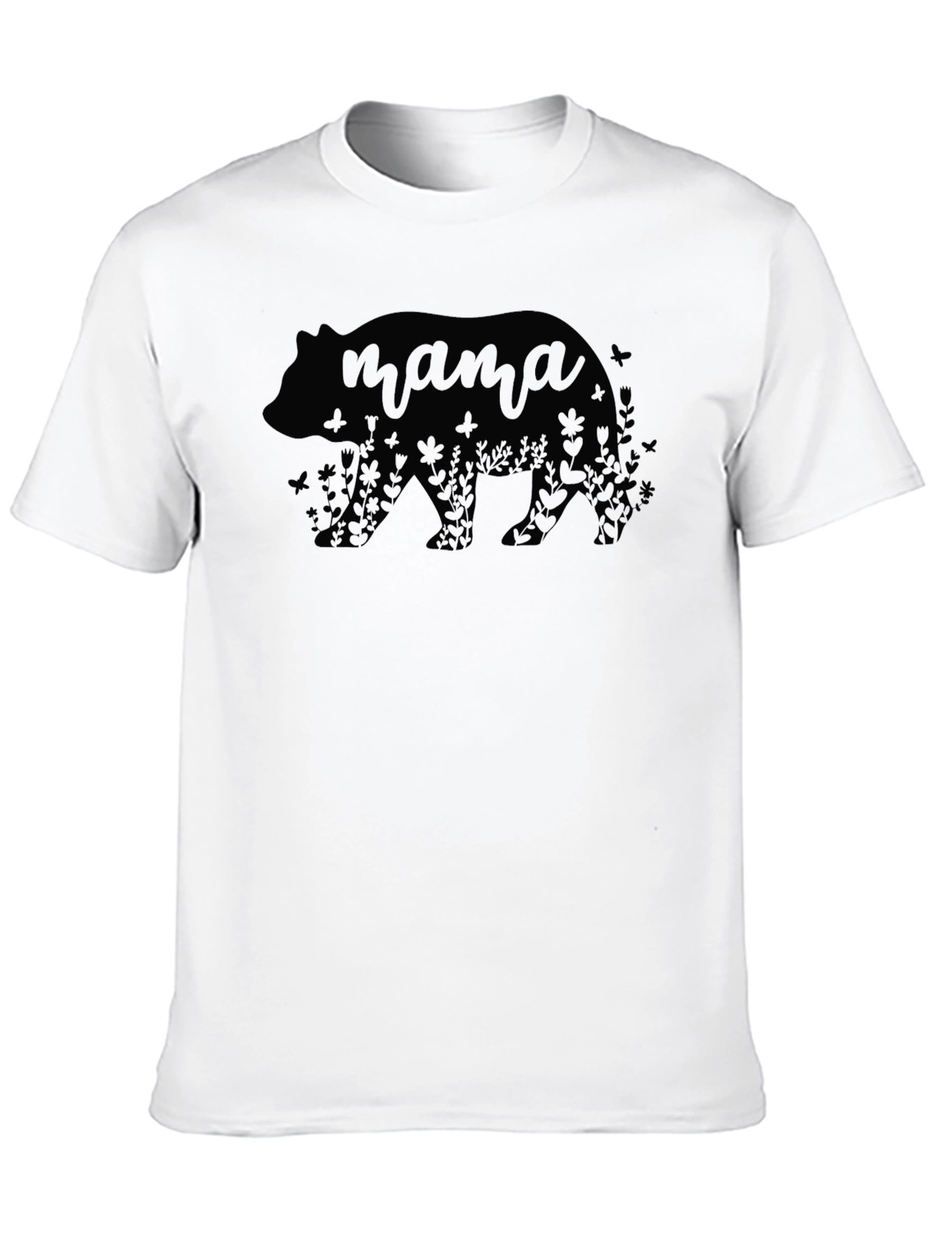 Camiseta Oso Mama Floral Negra
