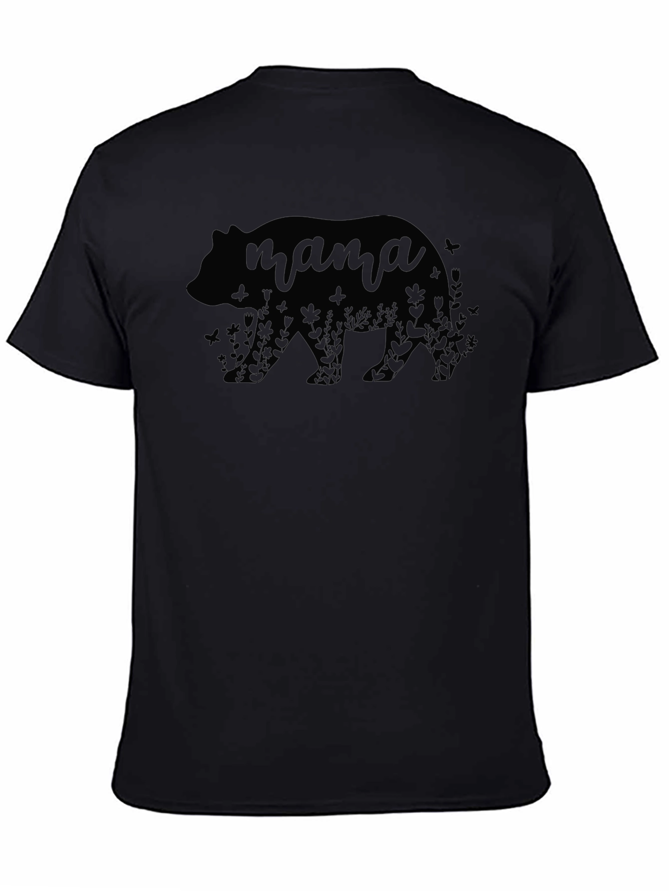 Camiseta Oso Mama Floral Negra