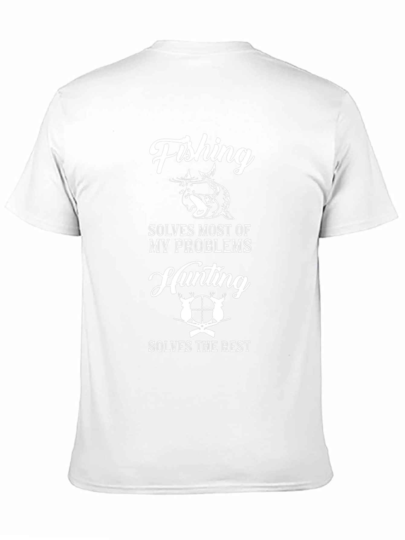 Camiseta Negra: Pesca y Caza Solución a Todo