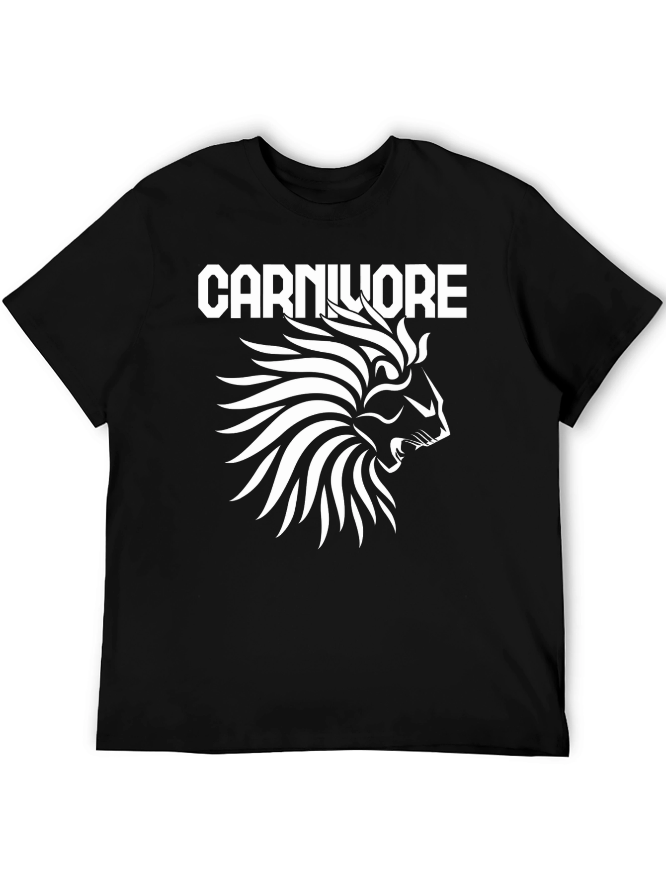 Camiseta Negra Carnivore León Blanco