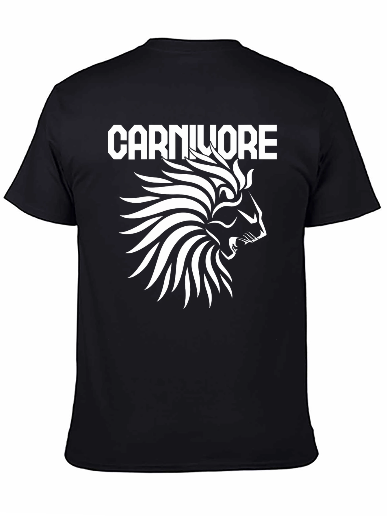 Camiseta Negra Carnivore León Blanco