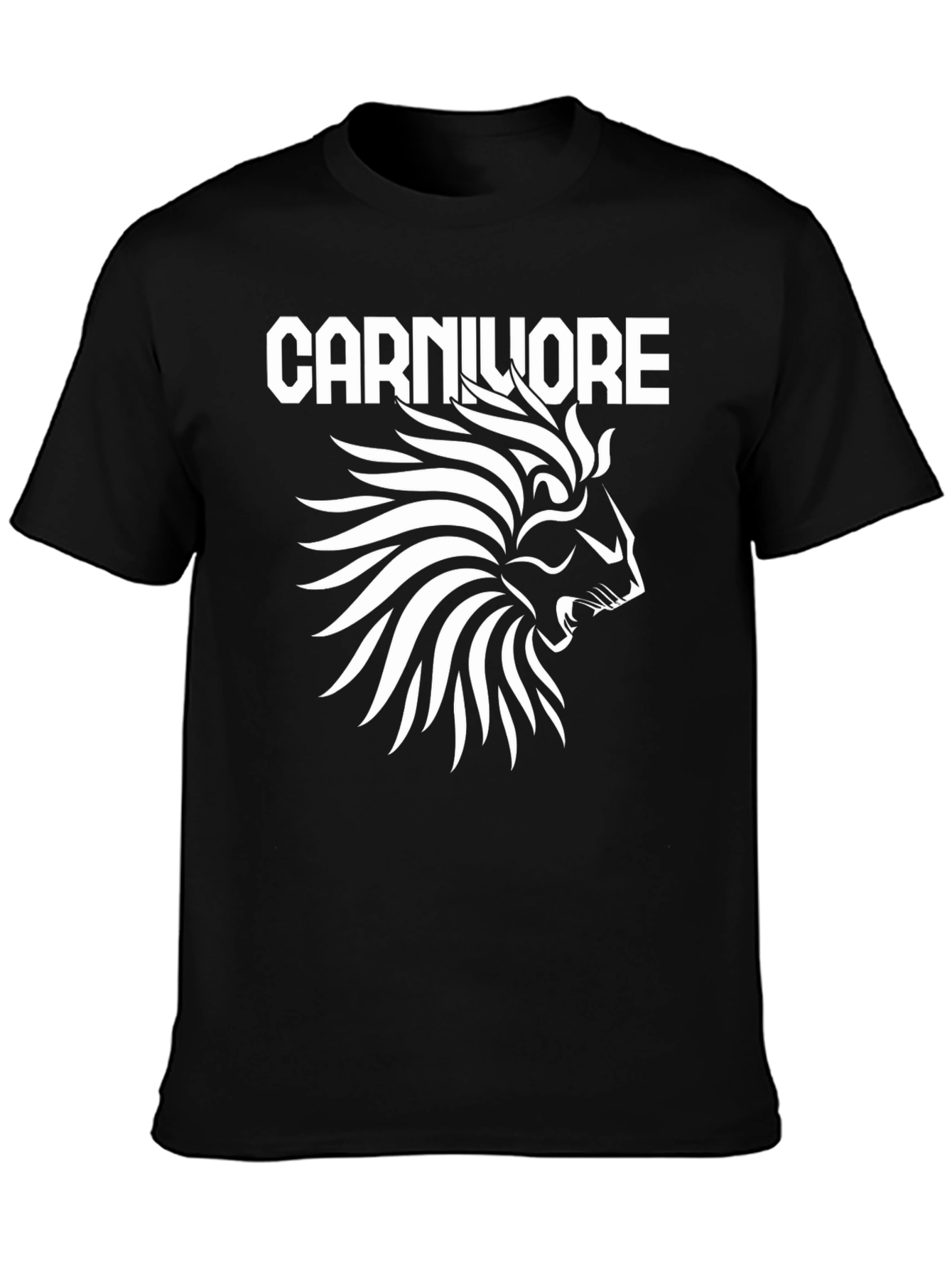 Camiseta Negra Carnivore León Blanco