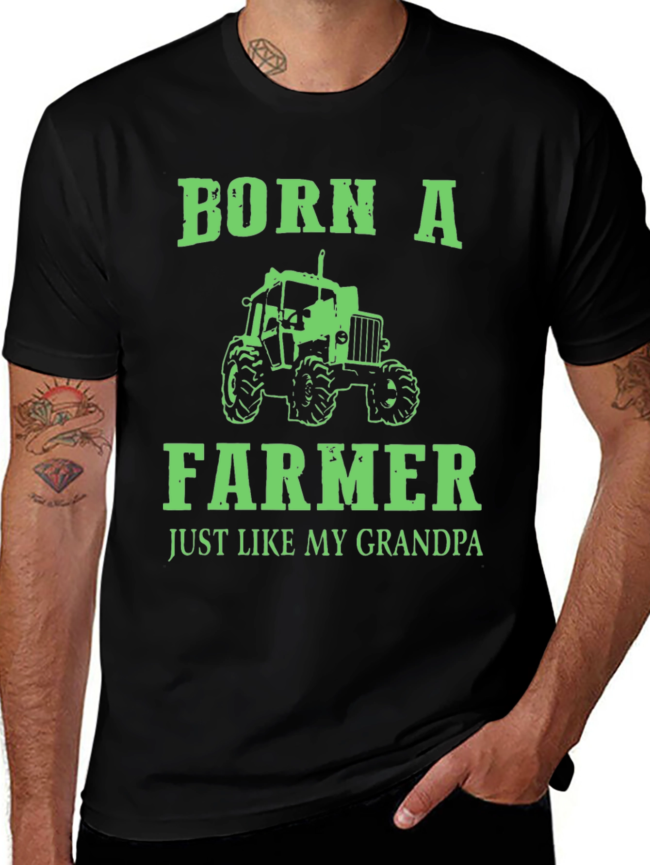 Camiseta Negra Born A Farmer