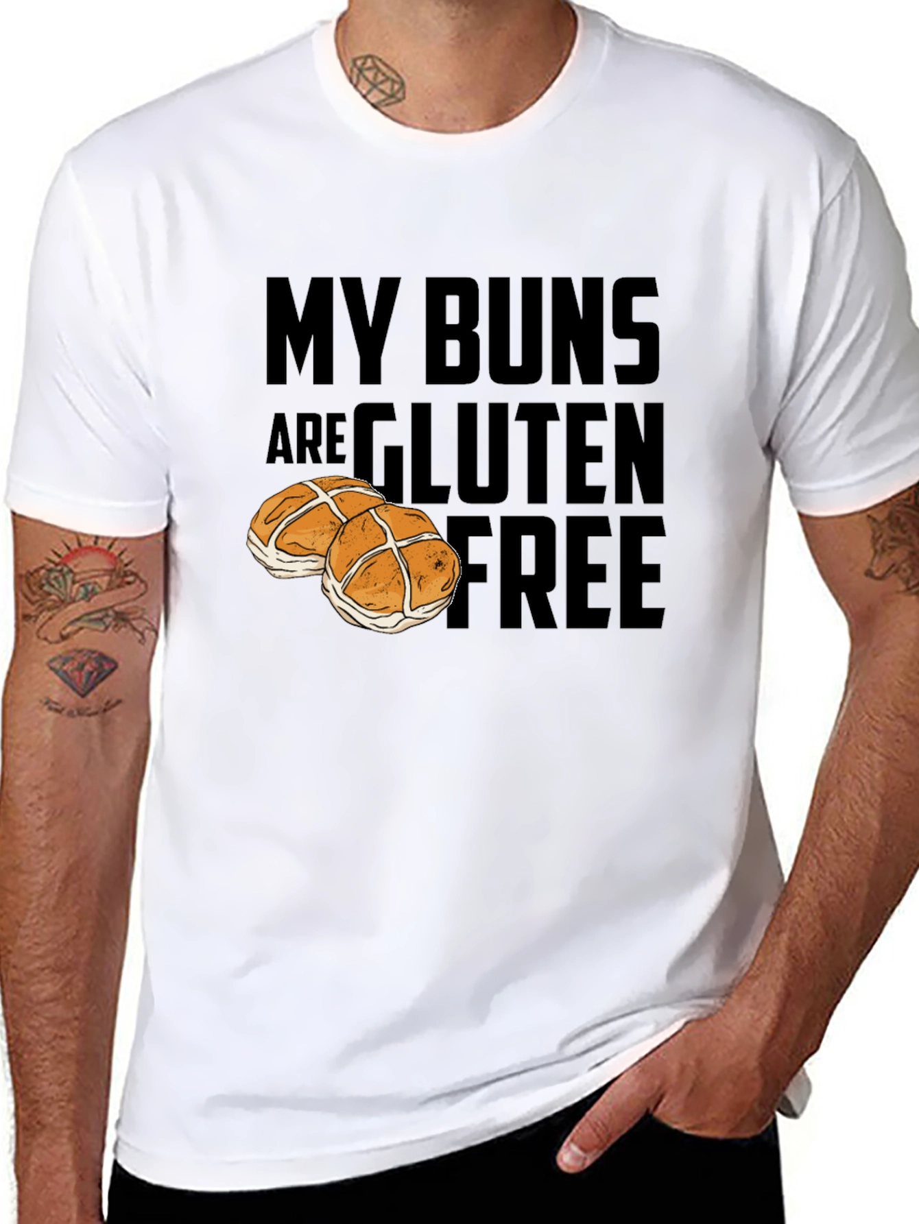 Camiseta Divertida My Buns Are Gluten Free