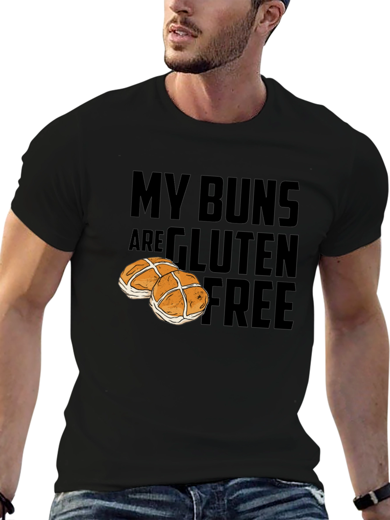 Camiseta Divertida My Buns Are Gluten Free