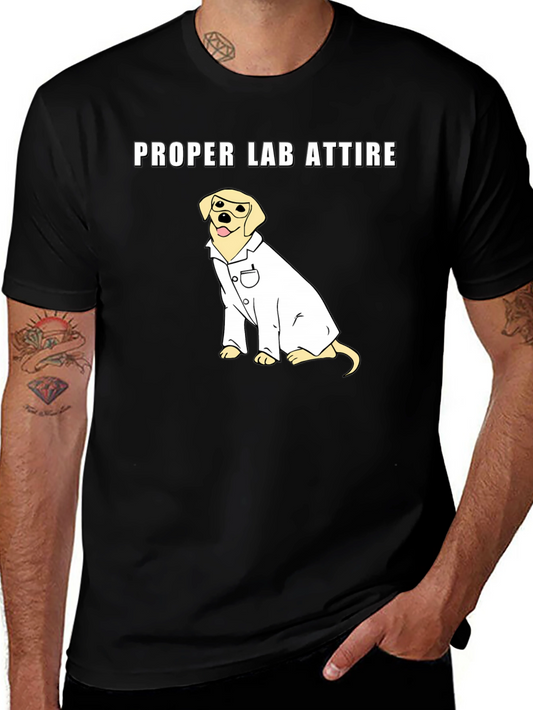 Camiseta Negra: Atuendo de Laboratorio Canino