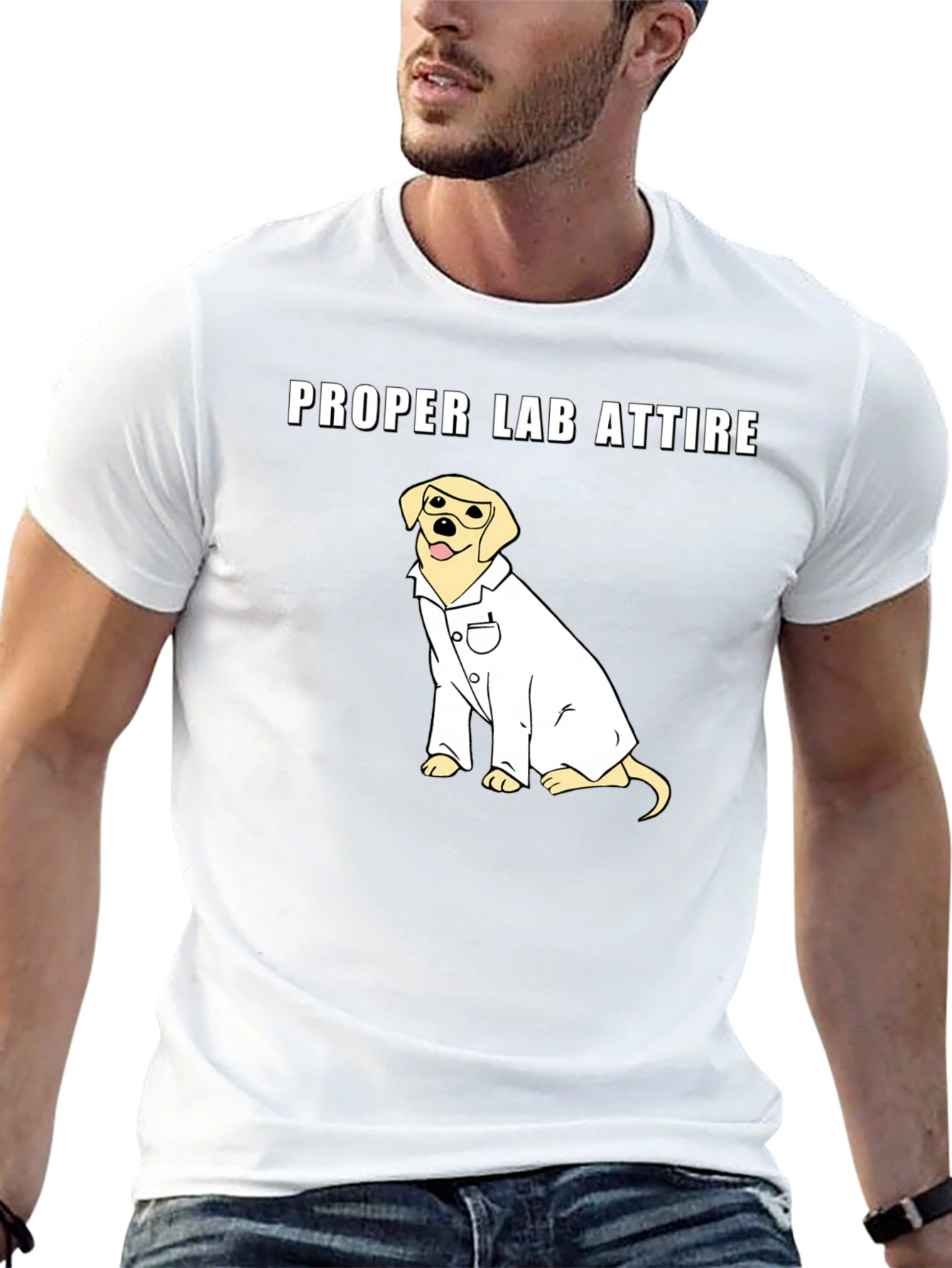 Camiseta Negra: Atuendo de Laboratorio Canino
