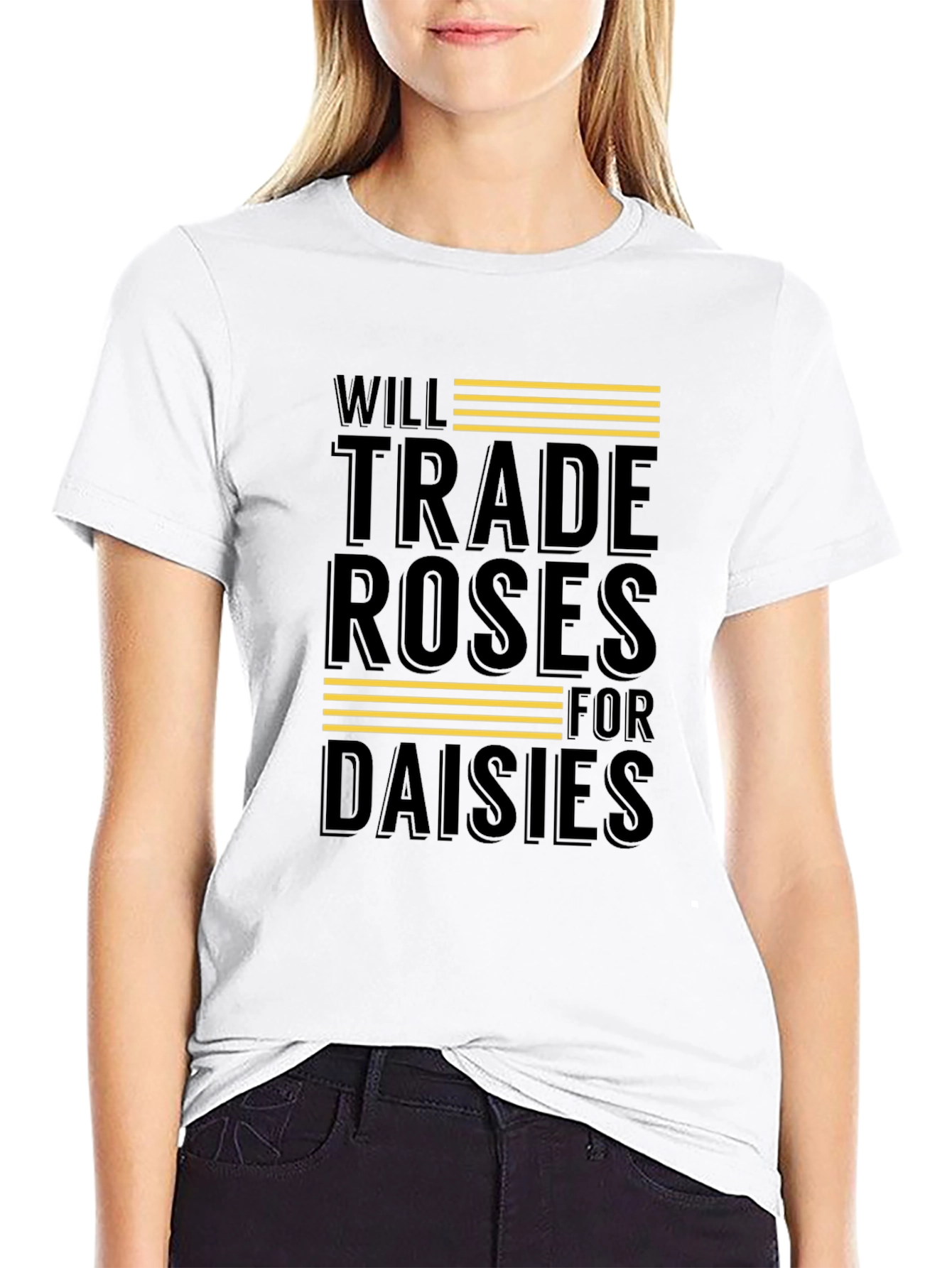 Camiseta Negra: Rosas por Margaritas