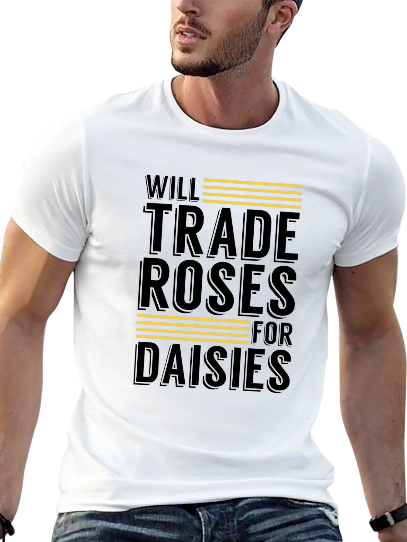 Camiseta Negra: Rosas por Margaritas