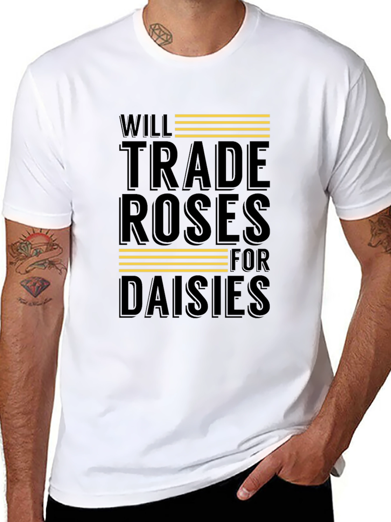Camiseta Negra: Rosas por Margaritas