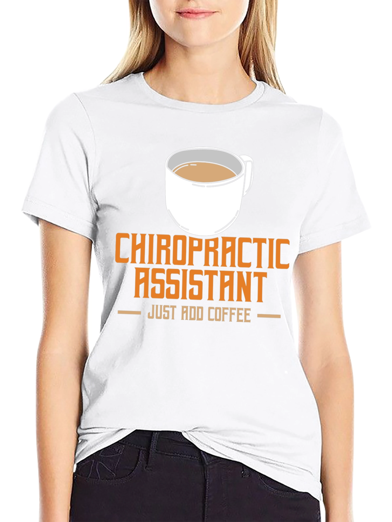 Camiseta Negra Chiropractic Assistant Just Add Coffee