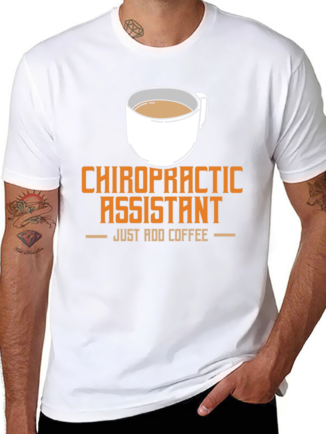 Camiseta Negra Chiropractic Assistant Just Add Coffee