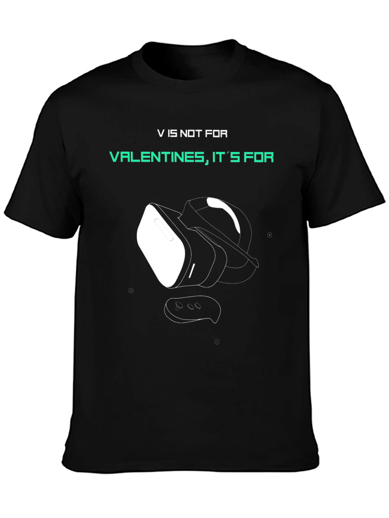 Camiseta Negra V de Virtual Reality - Regalo Gamer