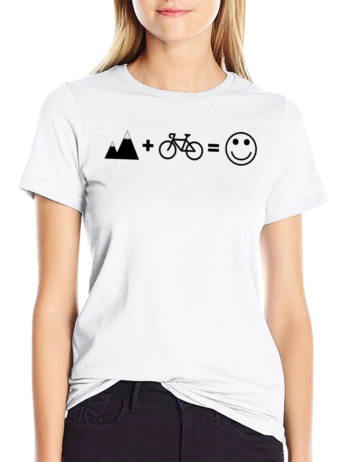 Camiseta Hombre Montaña Bici Felicidad Casual