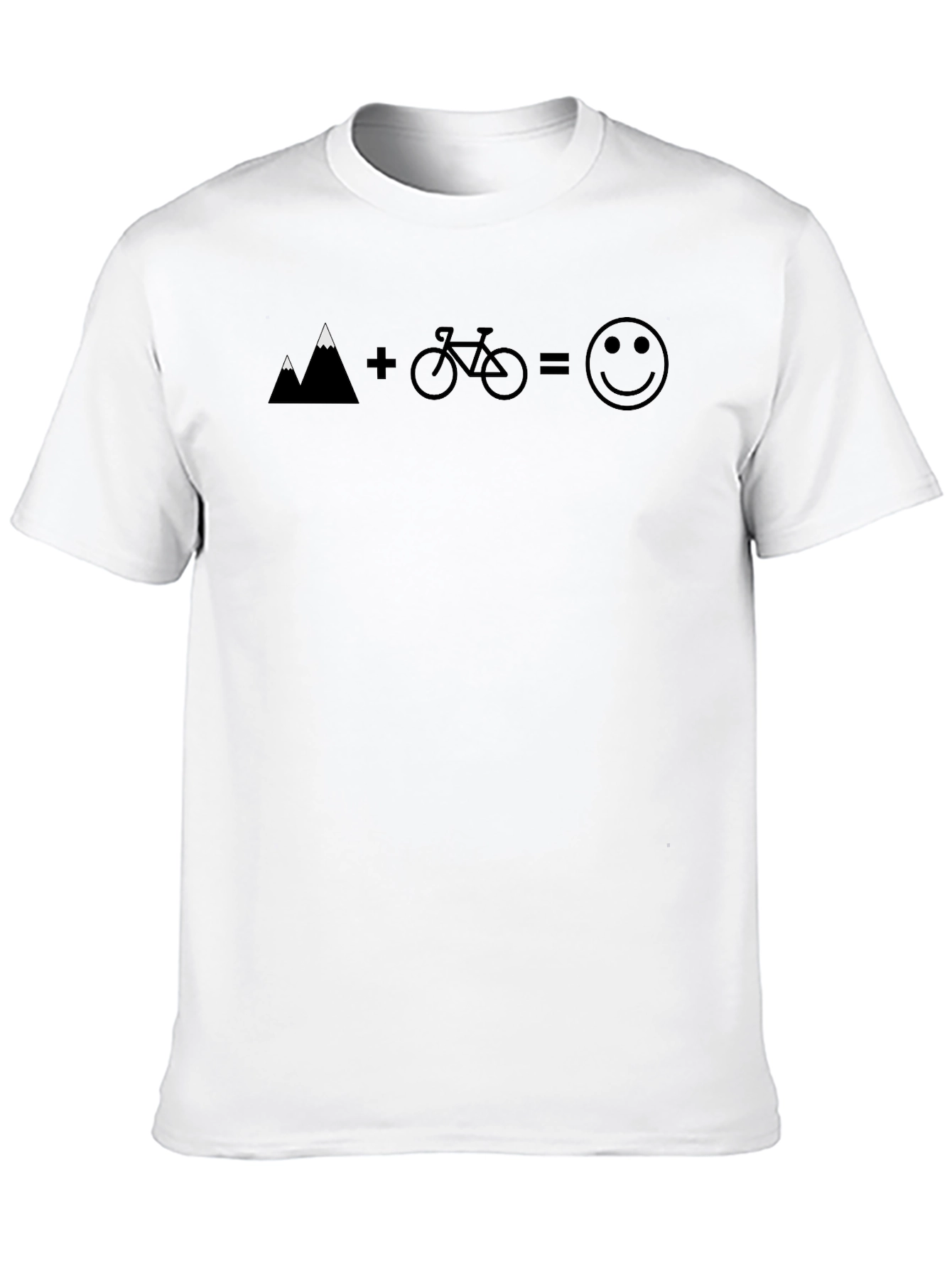 Camiseta Hombre Montaña Bici Felicidad Casual
