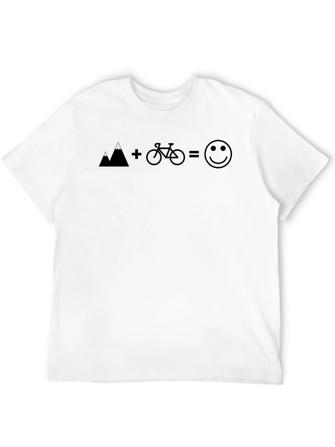 Camiseta Hombre Montaña Bici Felicidad Casual