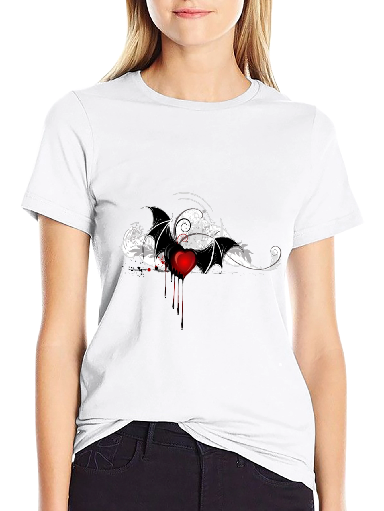 Bleeding Heart Bat Wing Graphic Tee