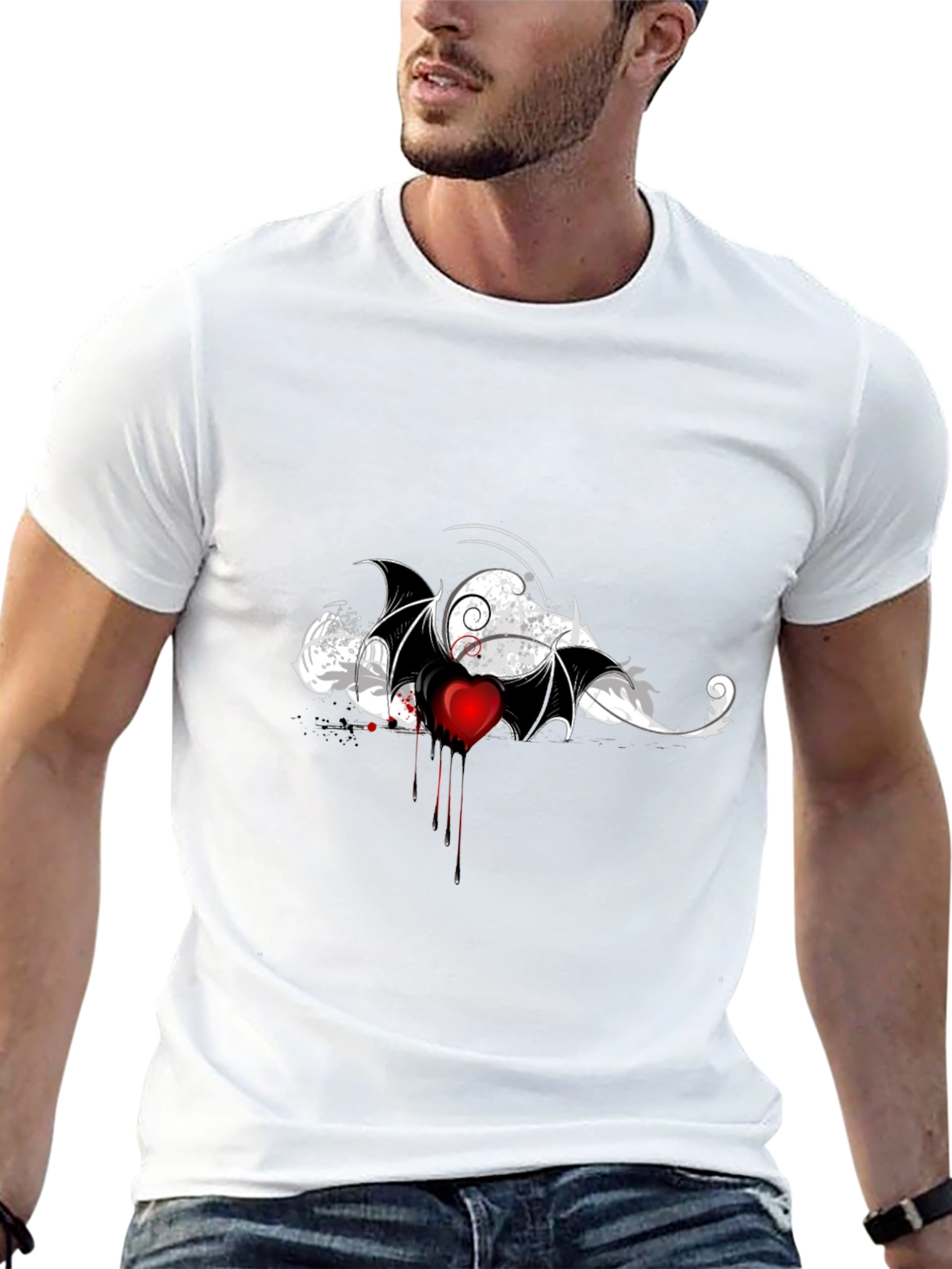 Bleeding Heart Bat Wing Graphic Tee