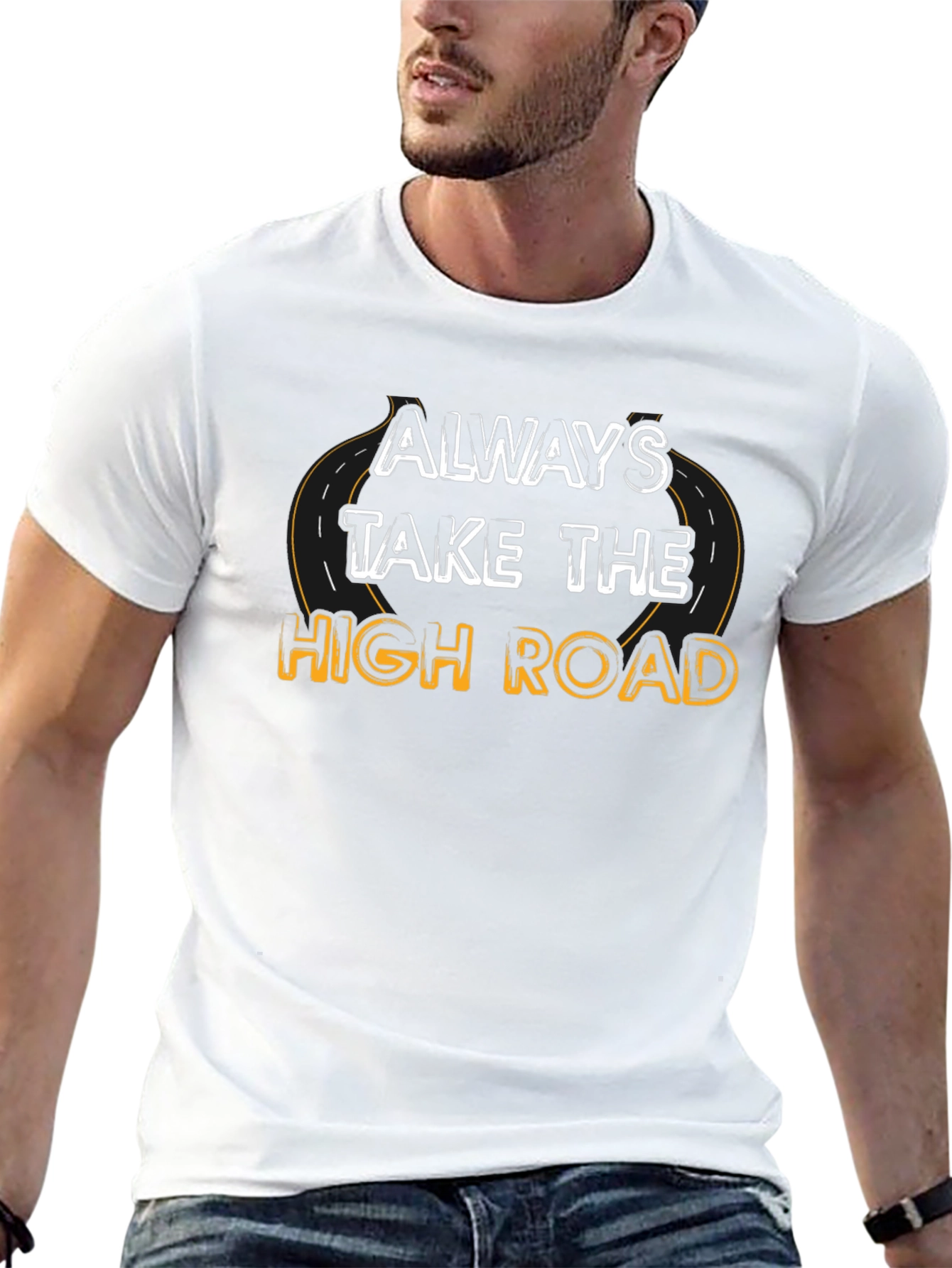 Camiseta Negra: Siempre Toma el Camino Elevado