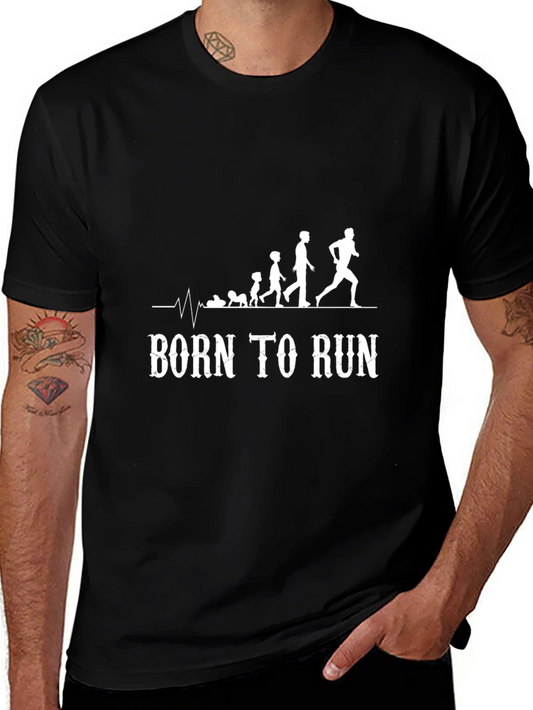 Camiseta Negra Born to Run Evolución Corredor