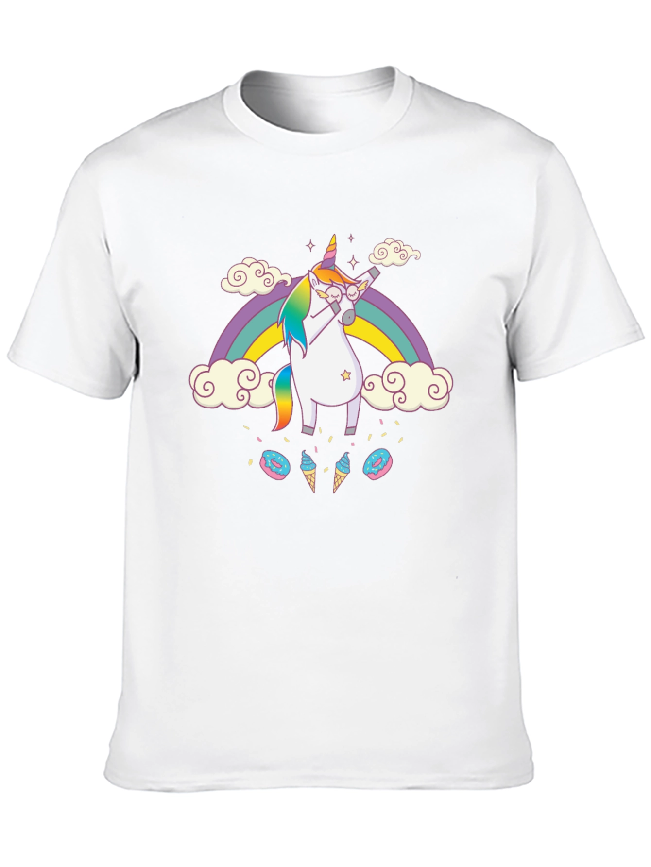 Camiseta Negra Unicornio Dabbing Arcoíris