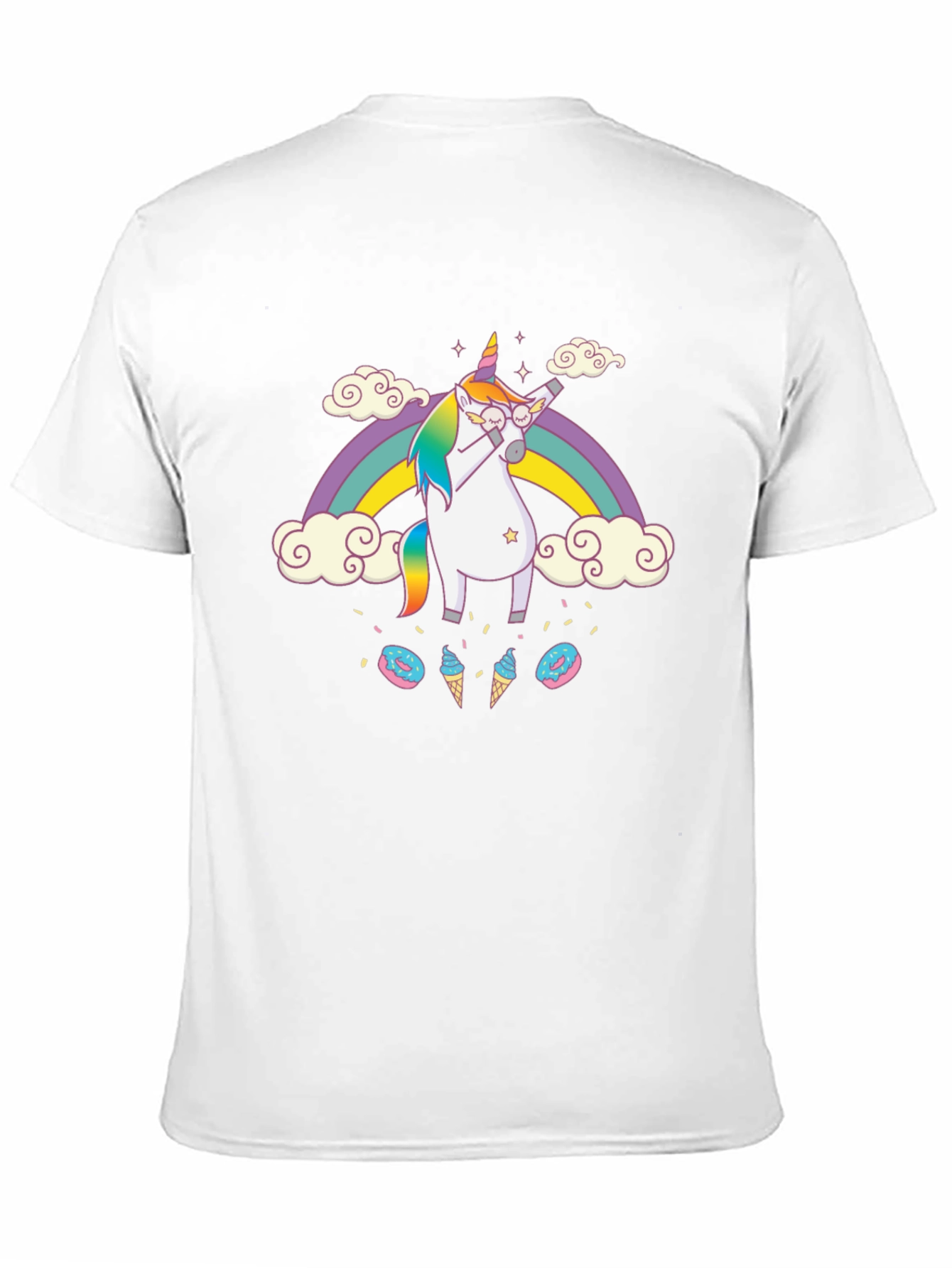 Camiseta Negra Unicornio Dabbing Arcoíris