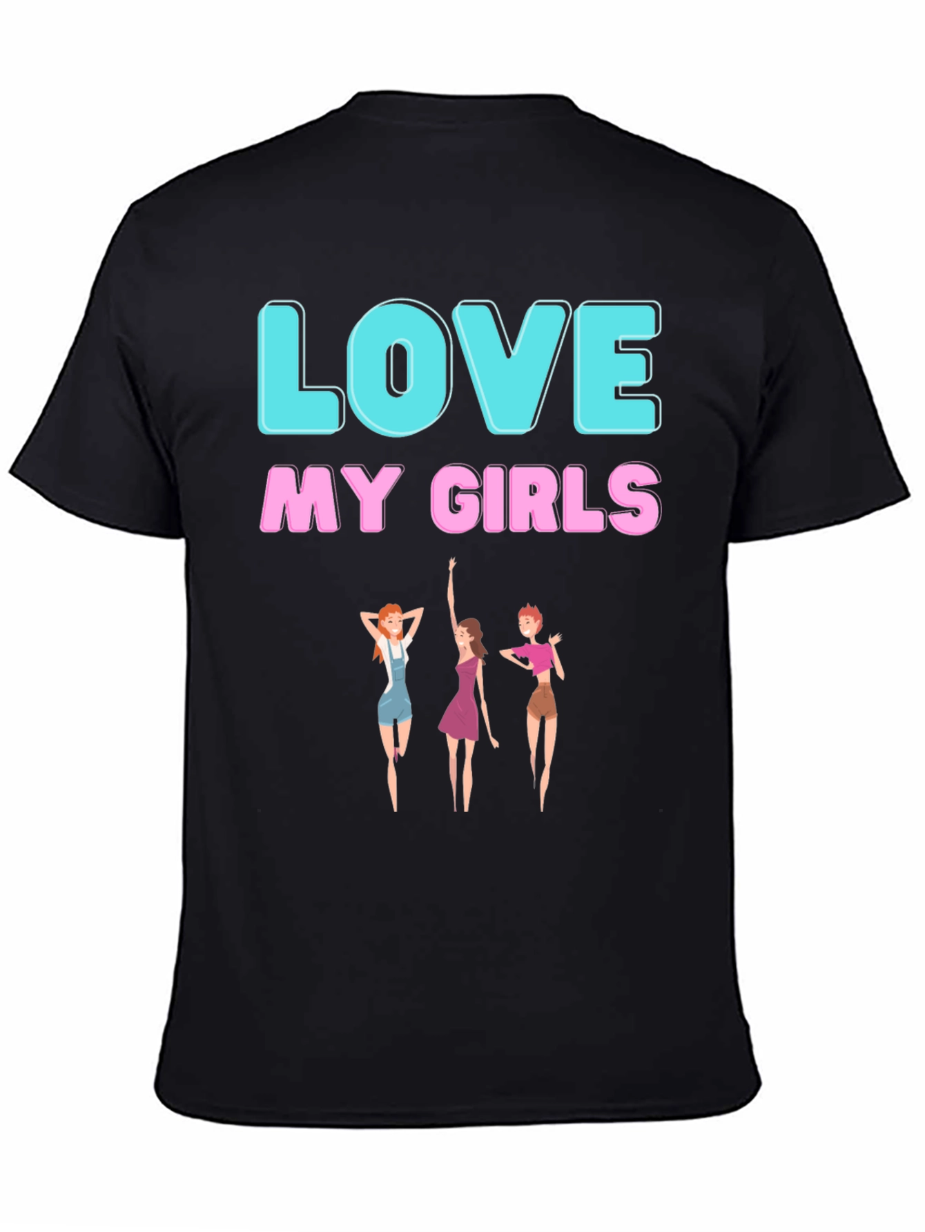 Camiseta Negra: Amo a mis chicas