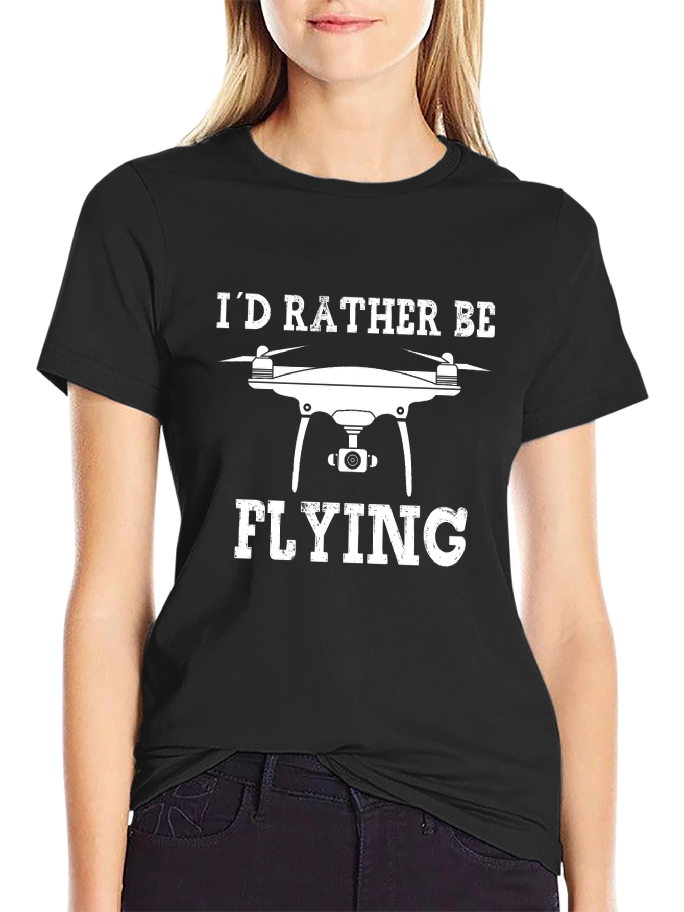 Camiseta Negra: Prefiero Estar Volando Drones