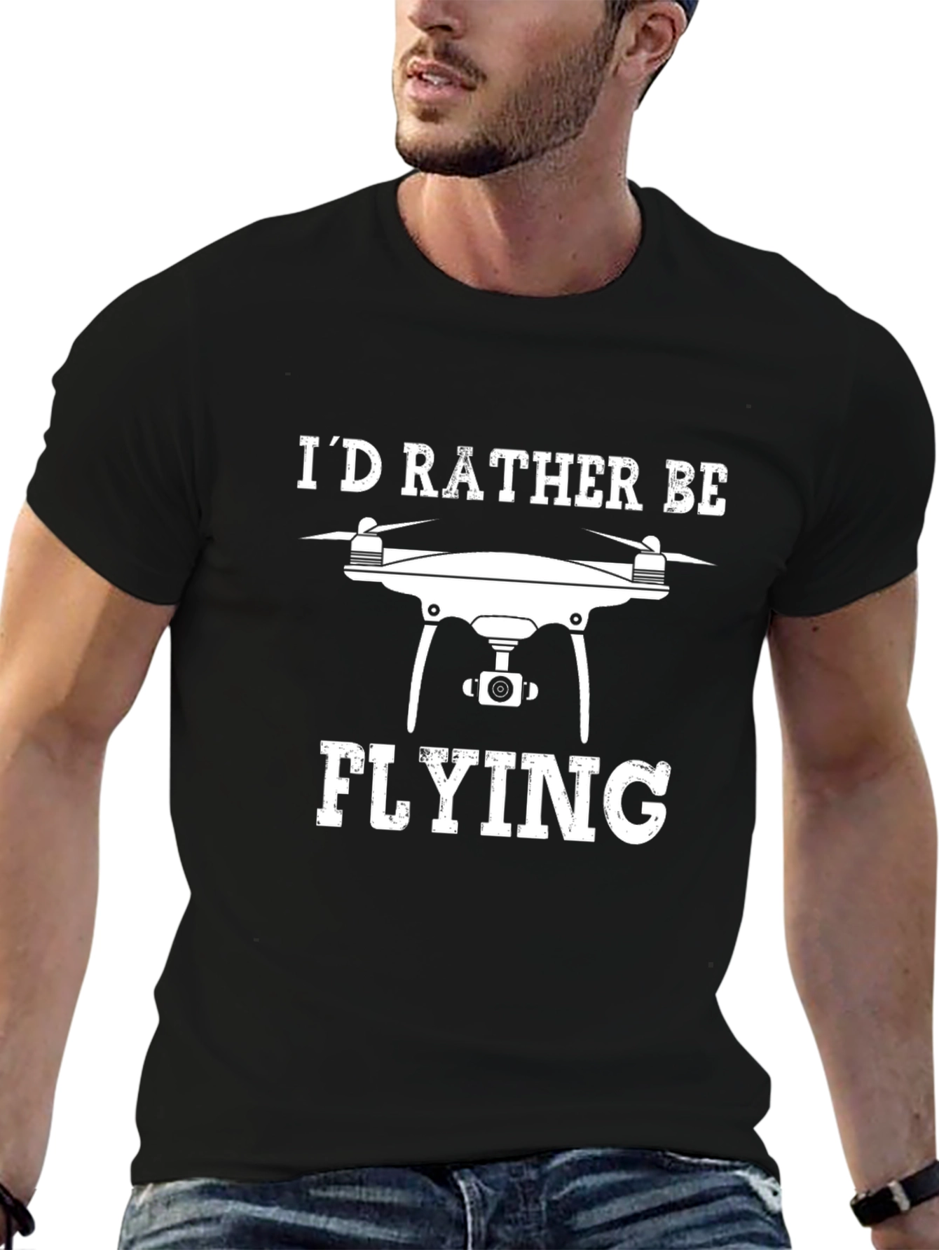 Camiseta Negra: Prefiero Estar Volando Drones