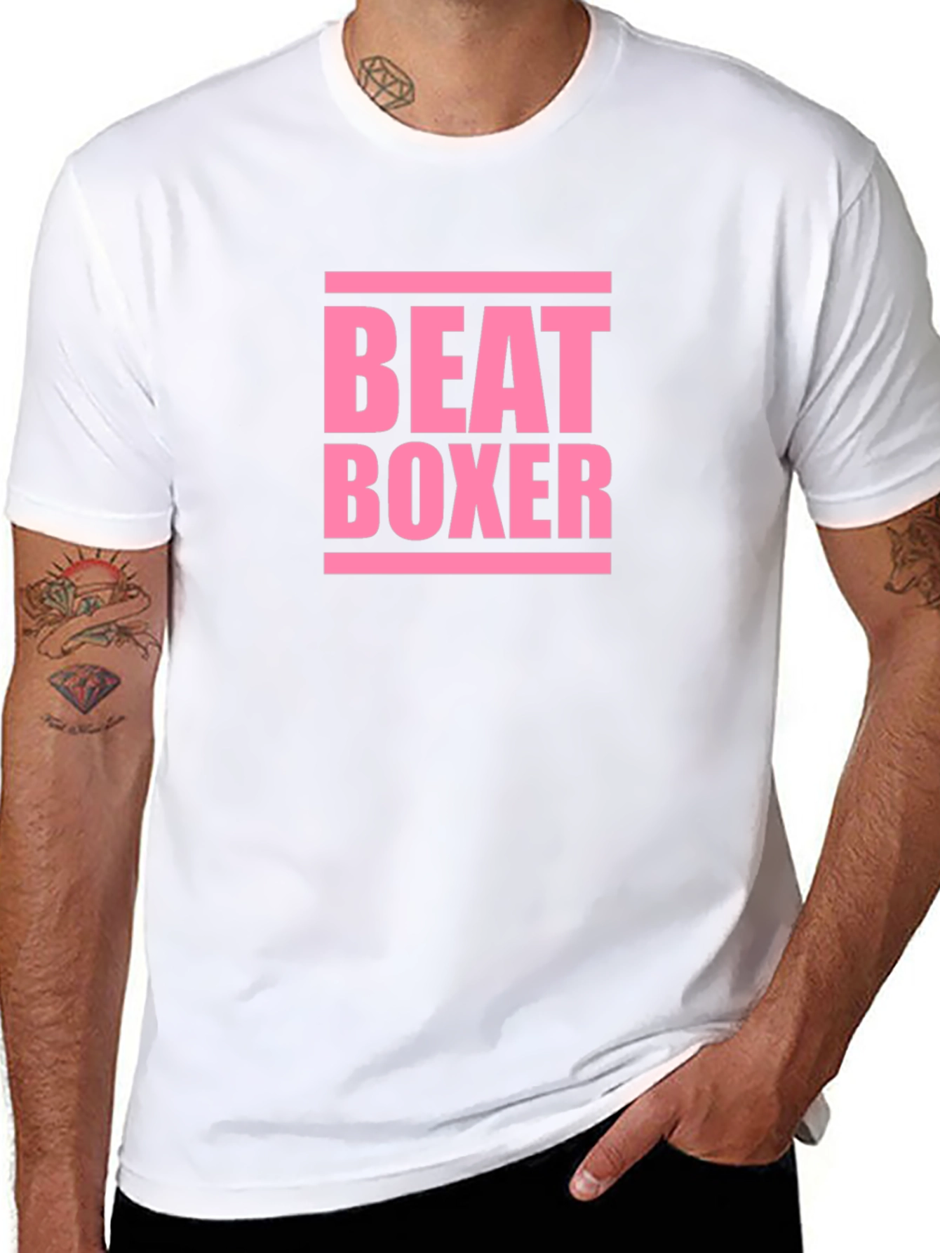 Camiseta Negra Beat Boxer para Hombre