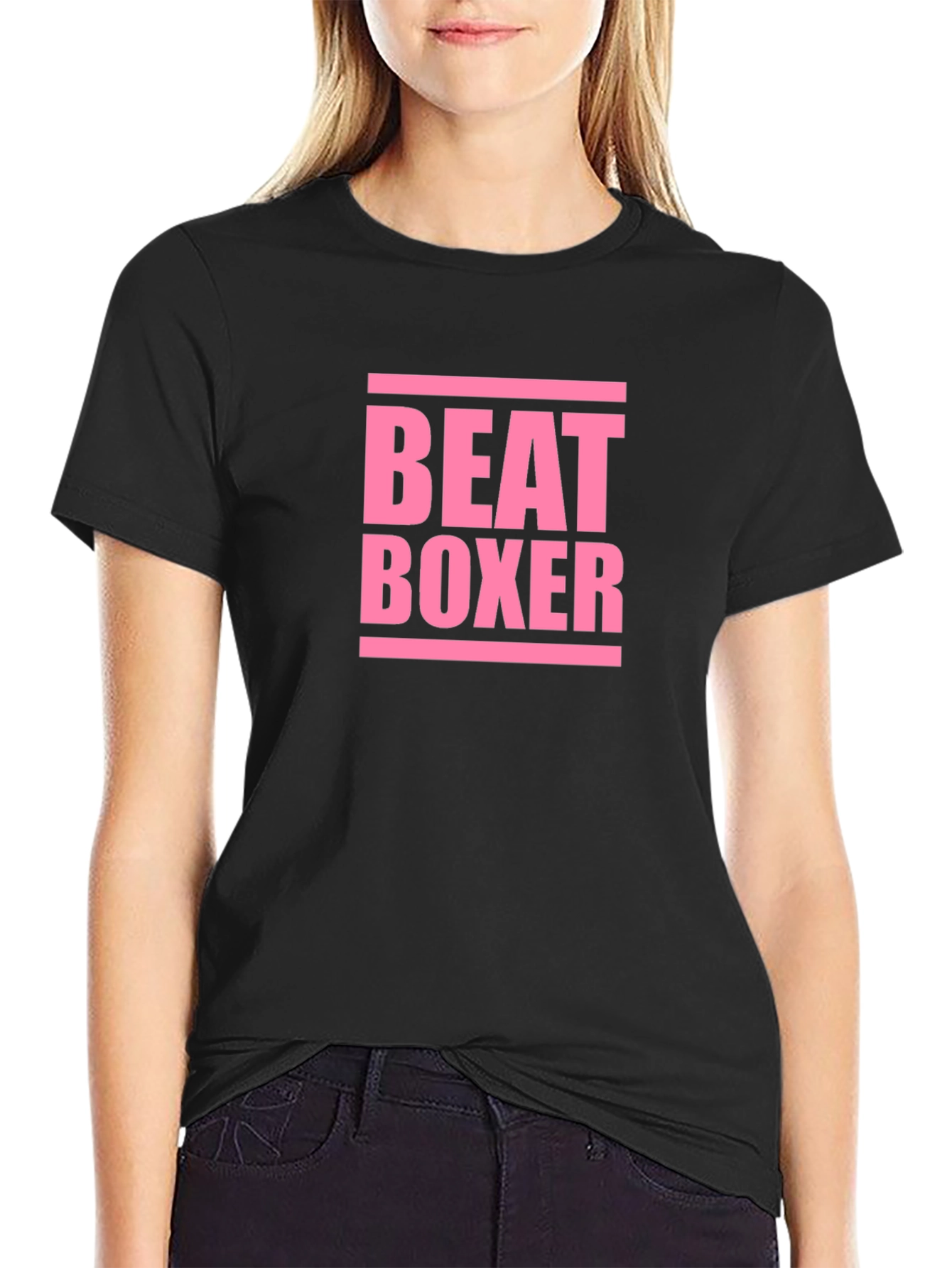 Camiseta Negra Beat Boxer para Hombre