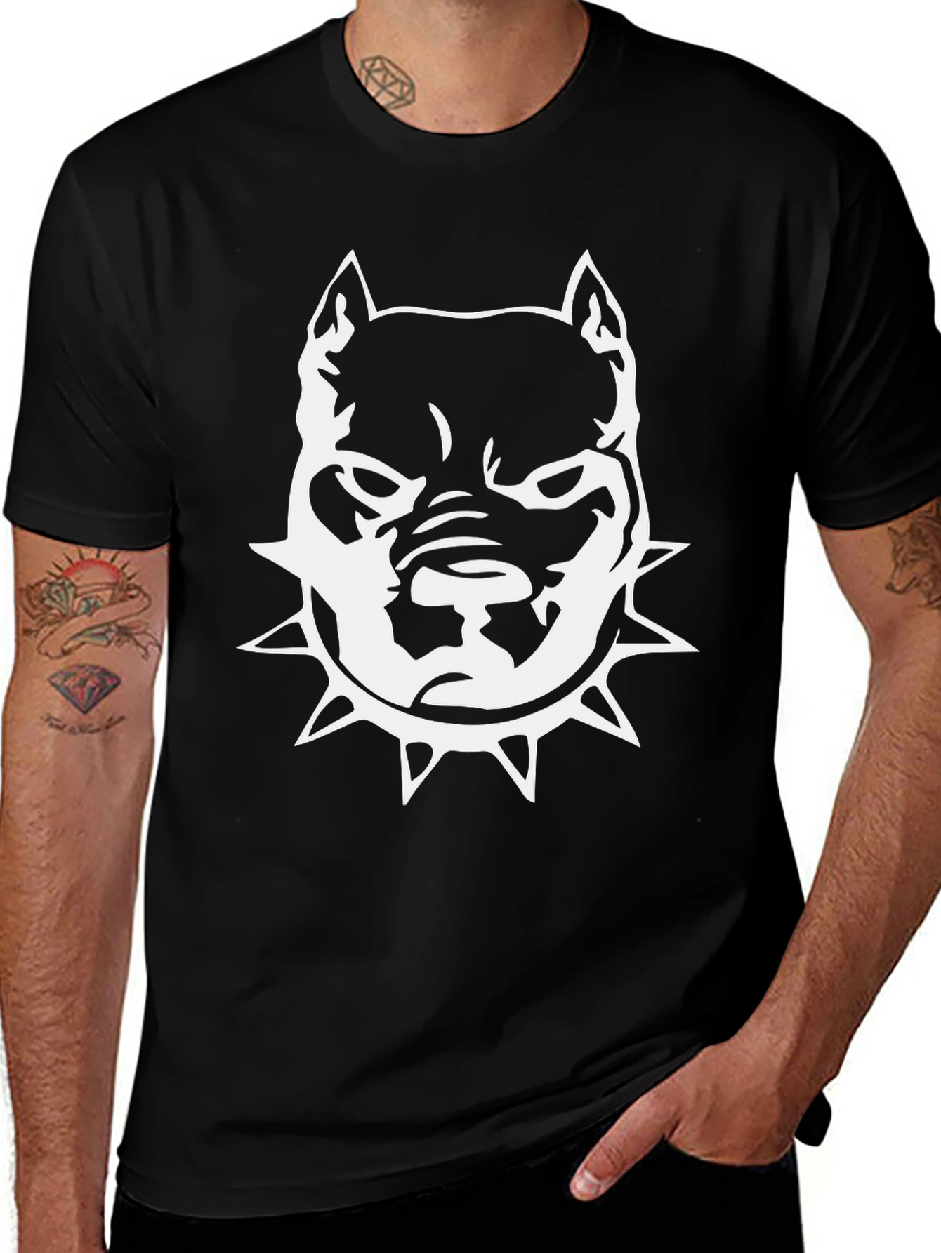Bold Pitbull Graphic Tee - Black