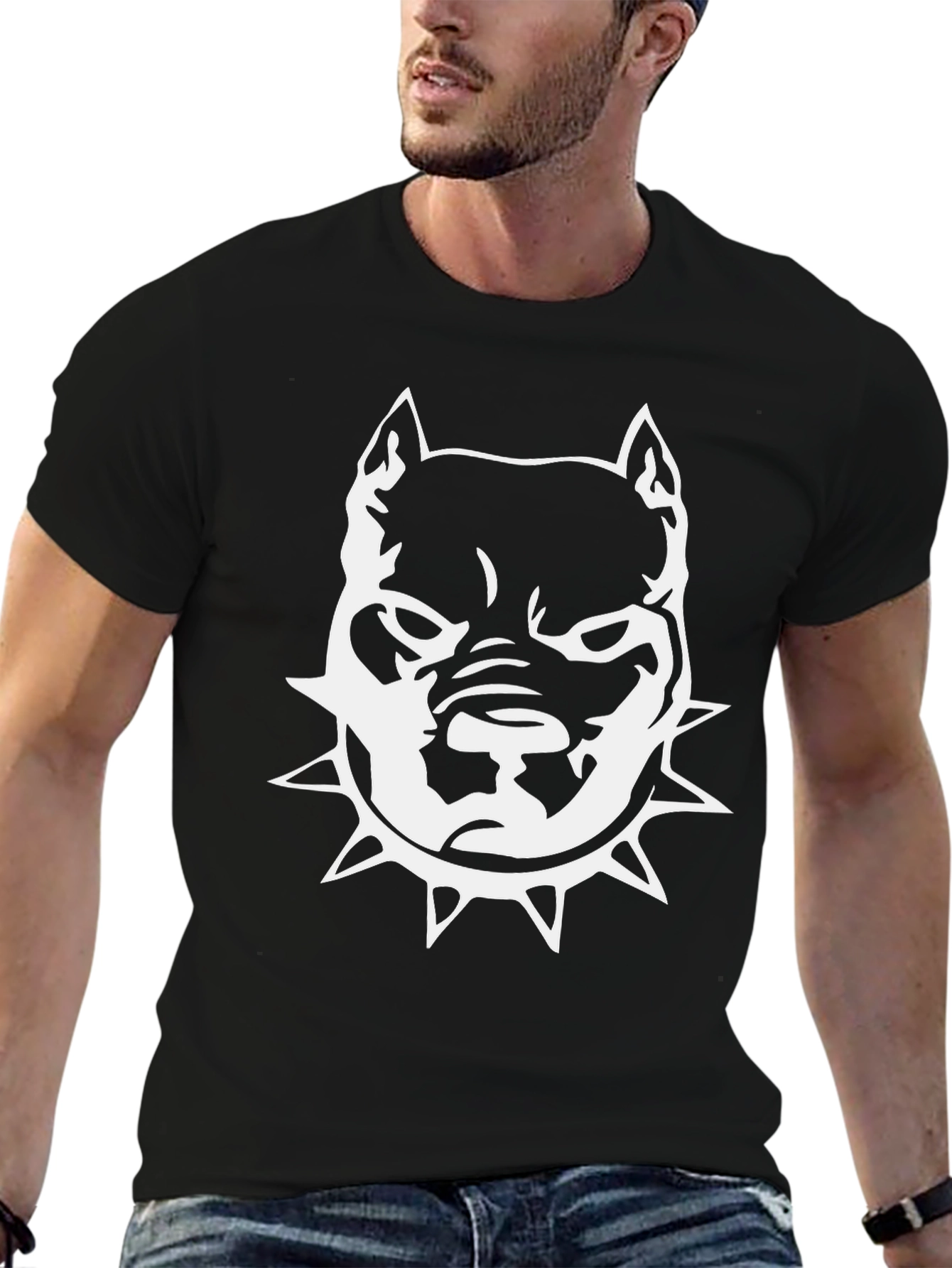 Bold Pitbull Graphic Tee - Black