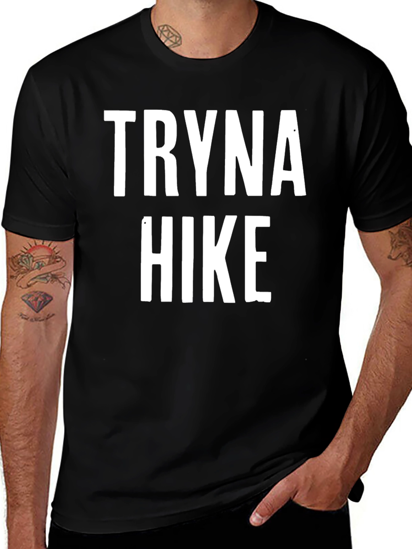Tryna Hike Graphic Tee - Black
