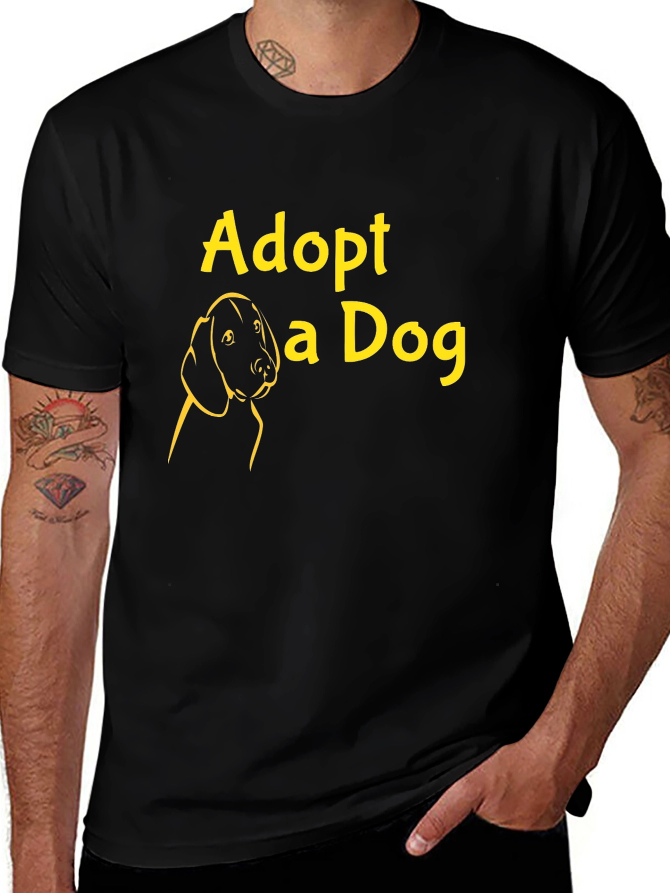 Camiseta Negra Adopta un Perro