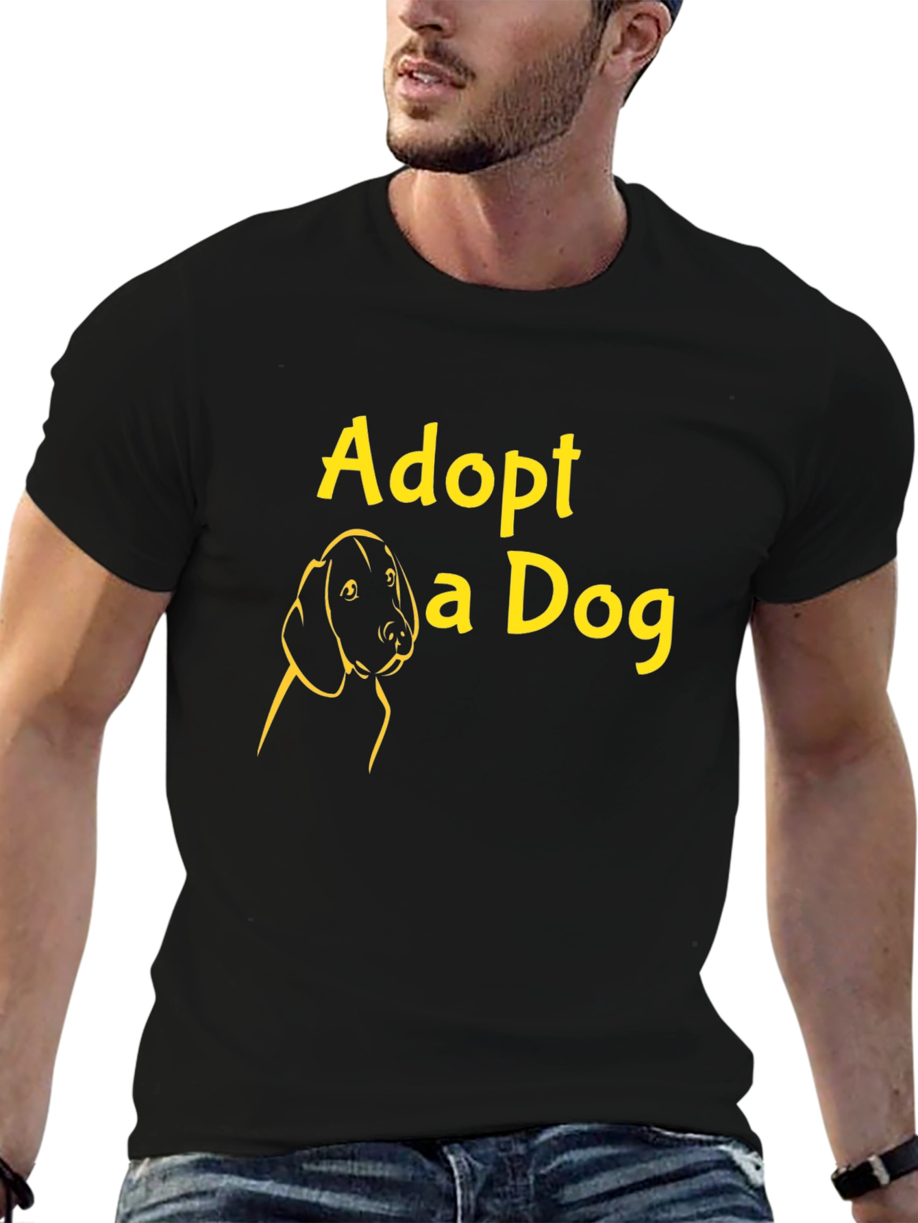 Camiseta Negra Adopta un Perro