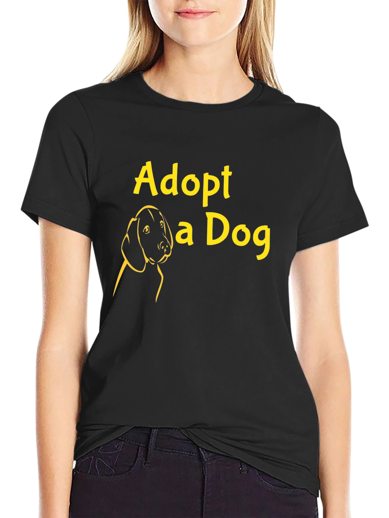 Camiseta Negra Adopta un Perro
