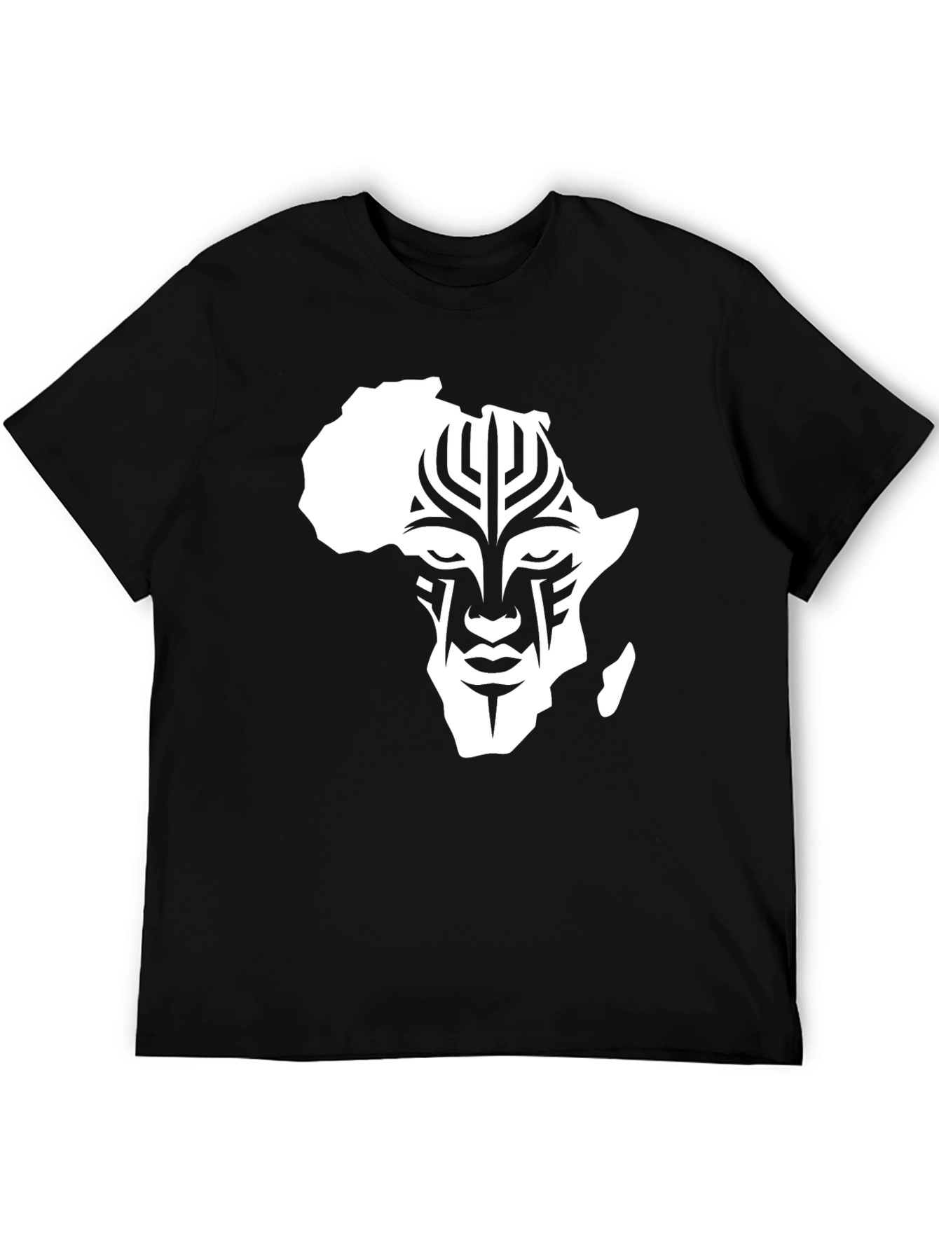 Camiseta Hombre Negra con Diseño África Tribal