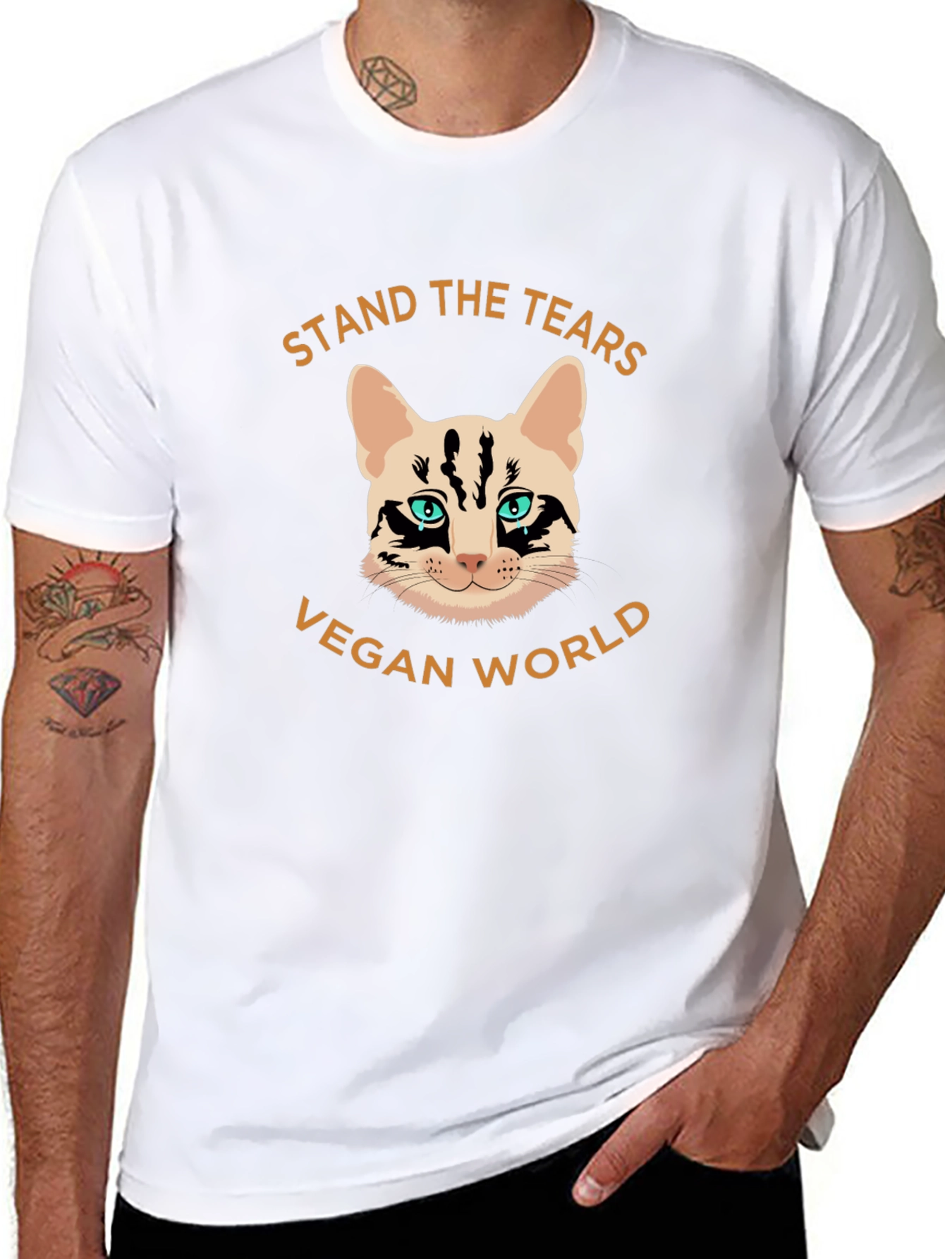Camiseta Vegana con Diseño de Gato