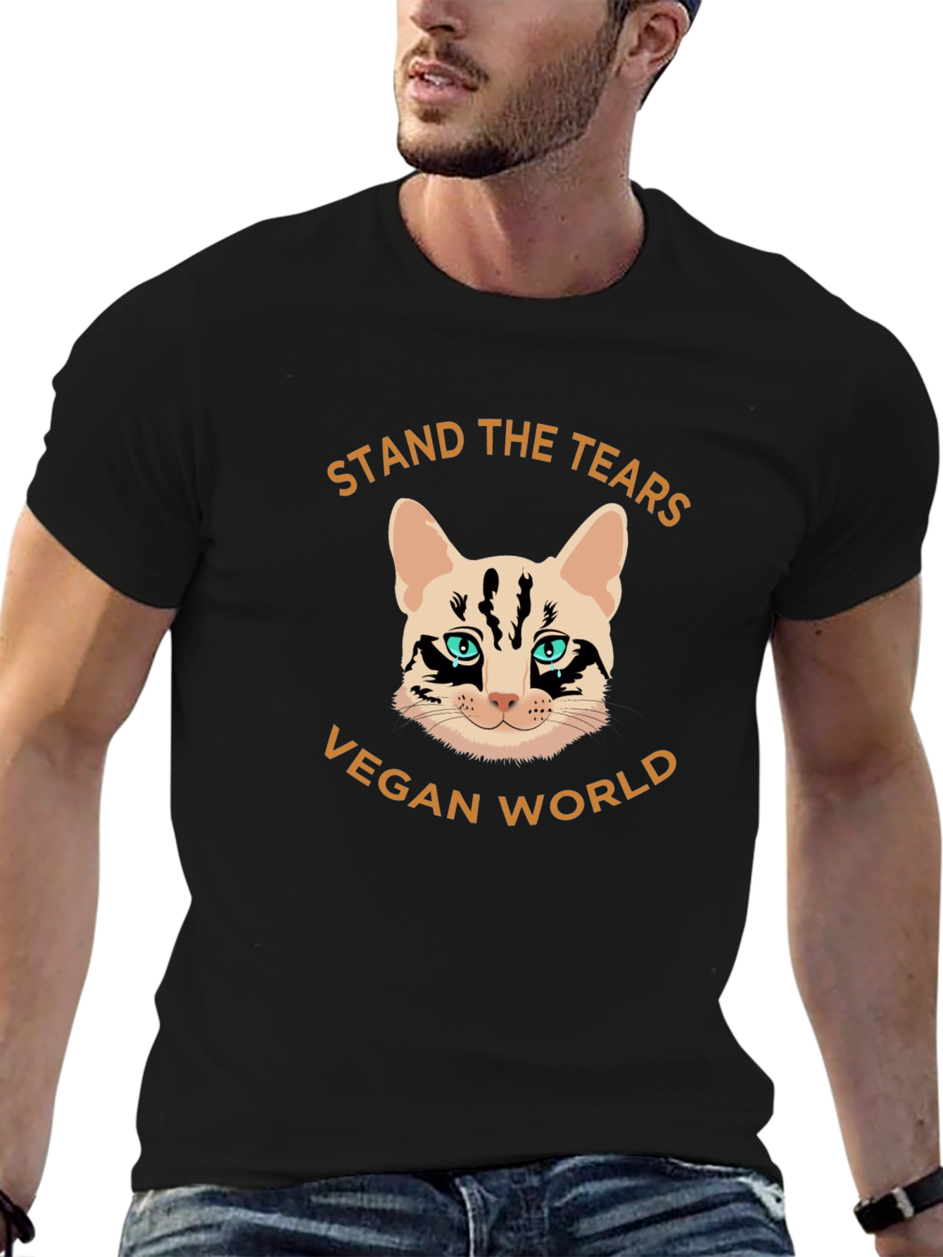 Camiseta Vegana con Diseño de Gato