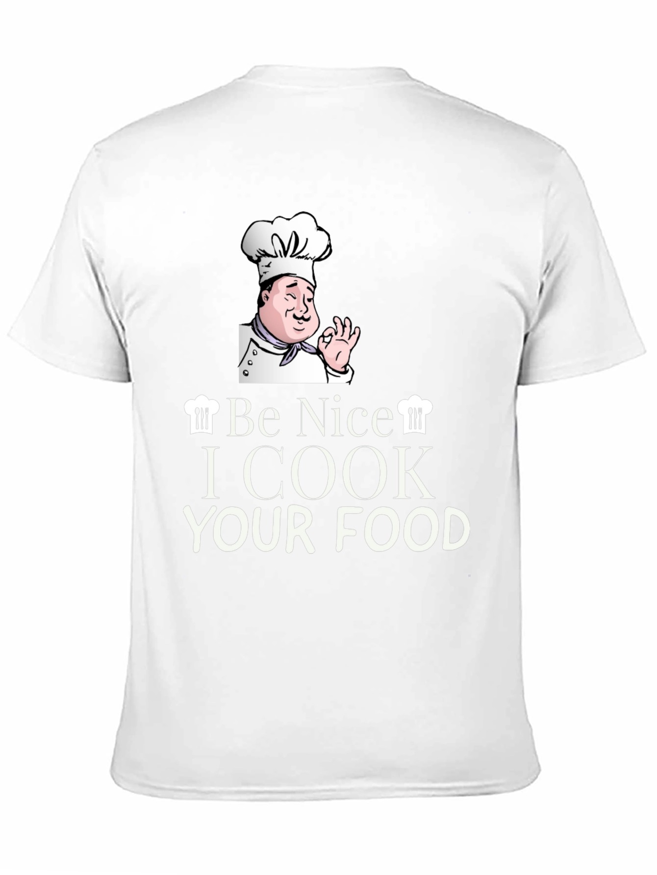 Camiseta Negra Be Nice I Cook Your Food