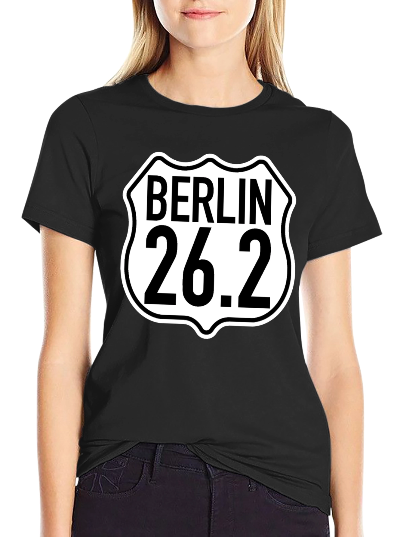 Camiseta Negra Berlín 26.2 Maratón para Hombre