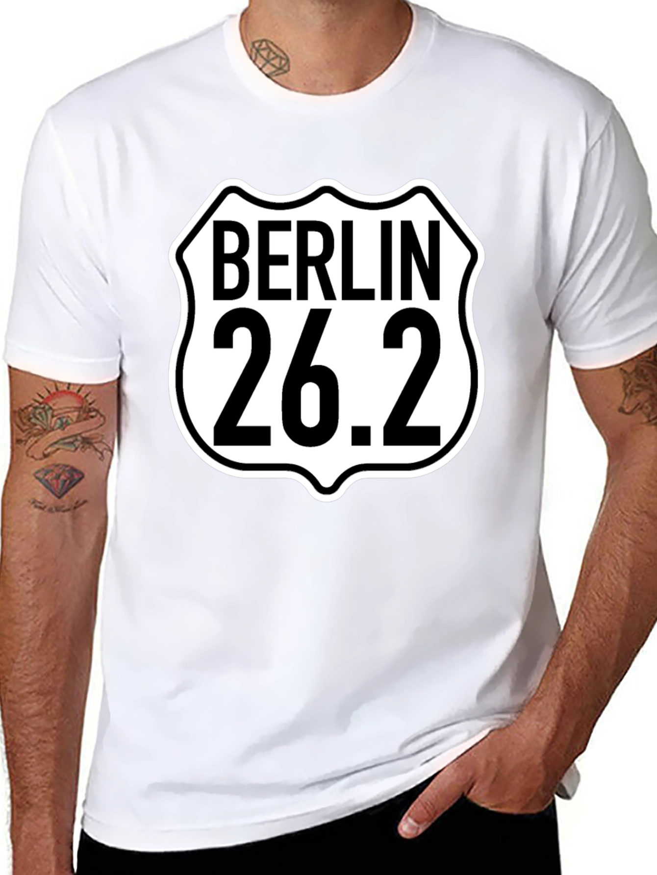Camiseta Negra Berlín 26.2 Maratón para Hombre